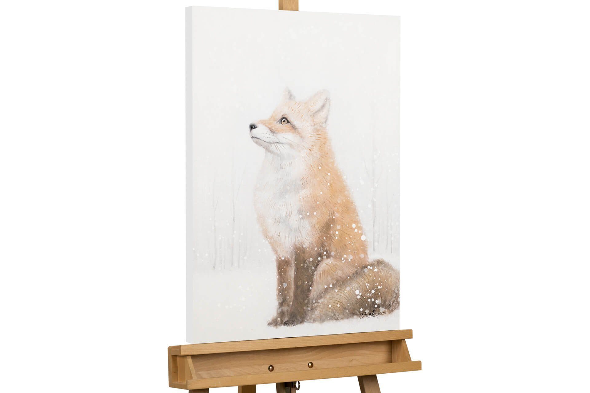 KUNSTLOFT Gemälde Rat des Fuchses 50x70 cm, Leinwandbild 100% HANDGEMALT Wandbild Wohnzimmer