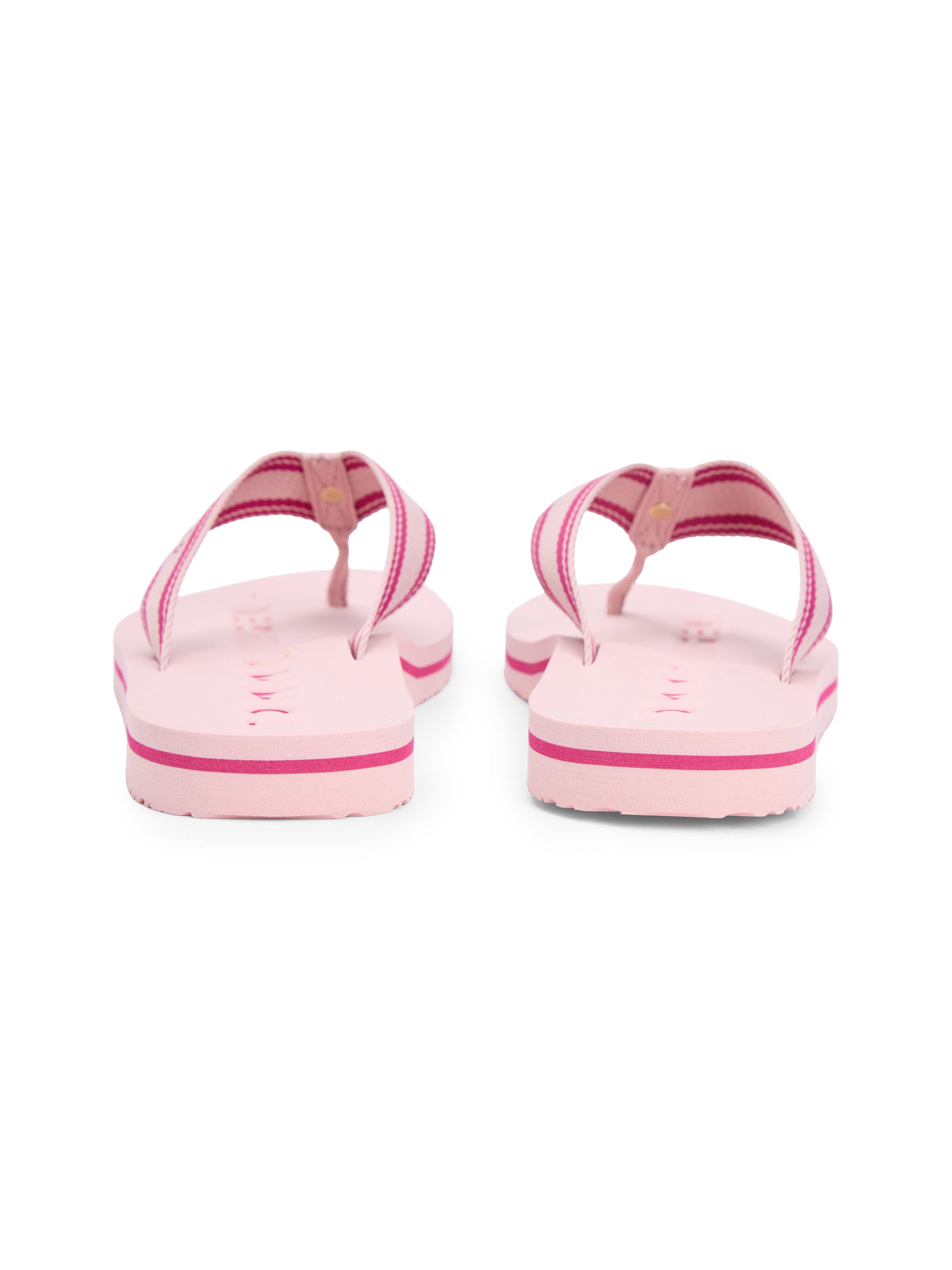 Tommy Hilfiger TH WEBBING SUMMER SANDAL Zehentrenner Sommerschuh, Strandschuh, Dianette mit Streifen und Logoschriftzug