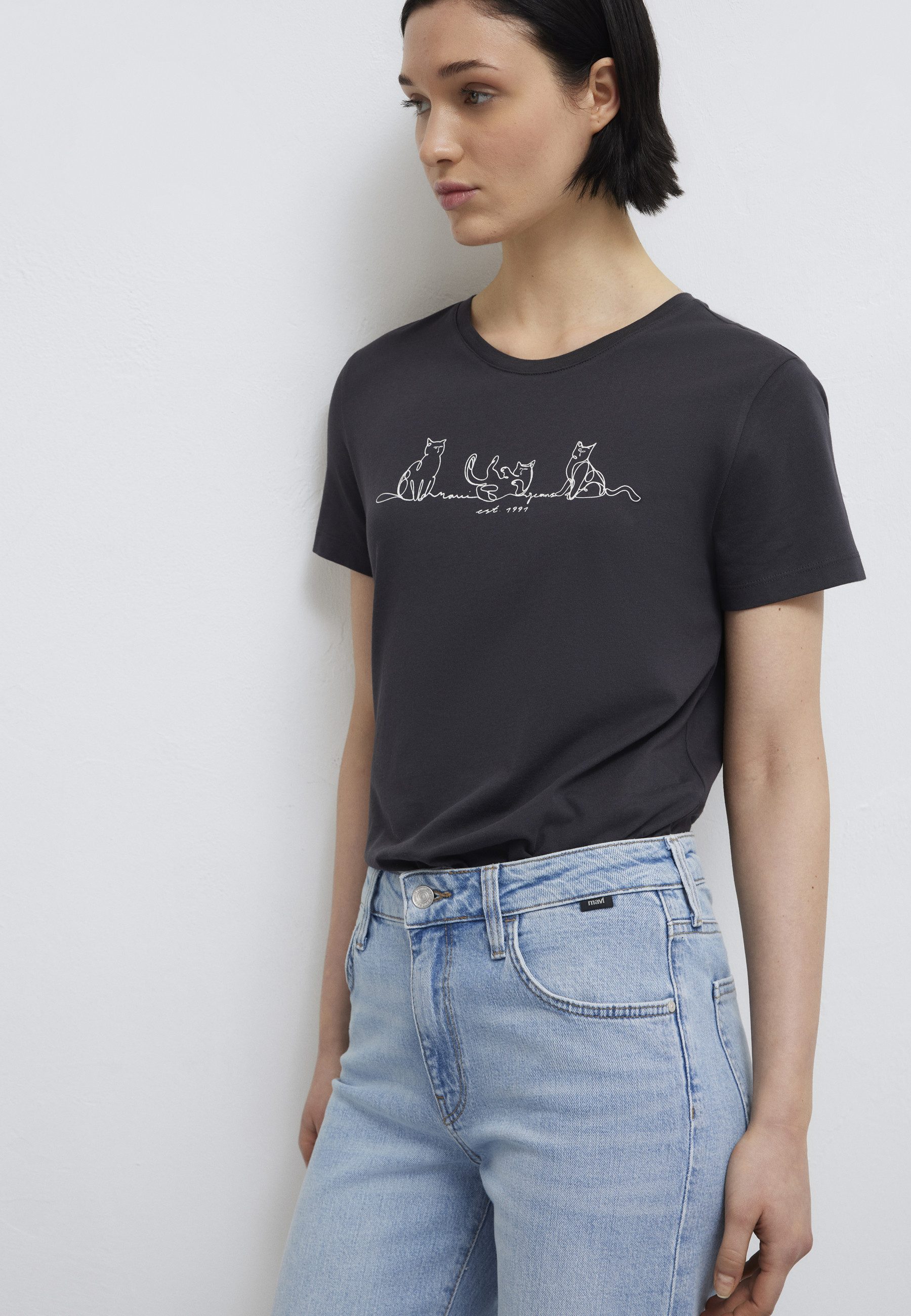 Mavi T-Shirt CAT PRINTED T-SHIRT Katzen T-Shirt