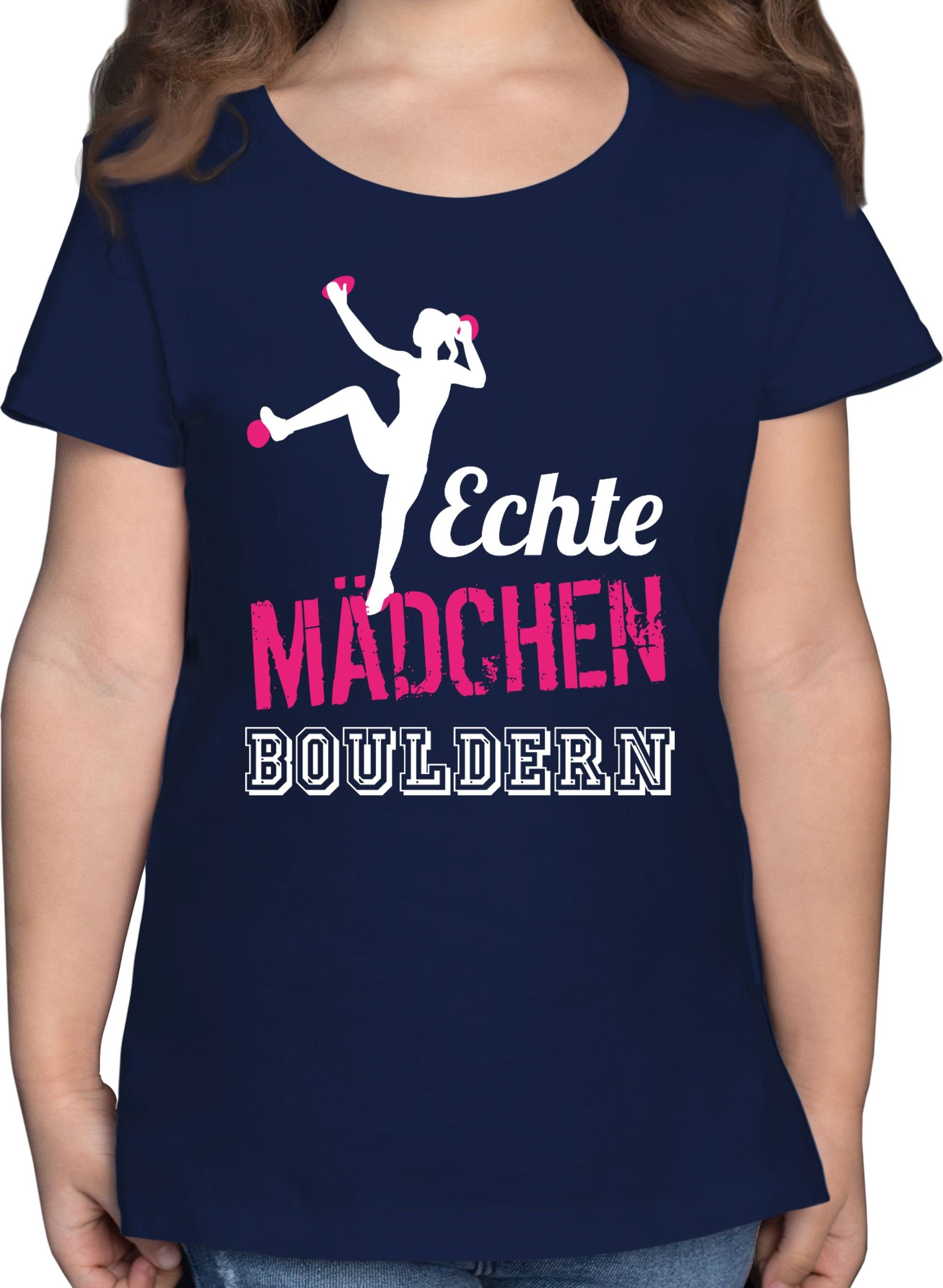 bouldern T-Shirt Shirtracer fuchsia/weiß Kinder Kleidung Sport Dunkelblau Echte 2 Mädchen