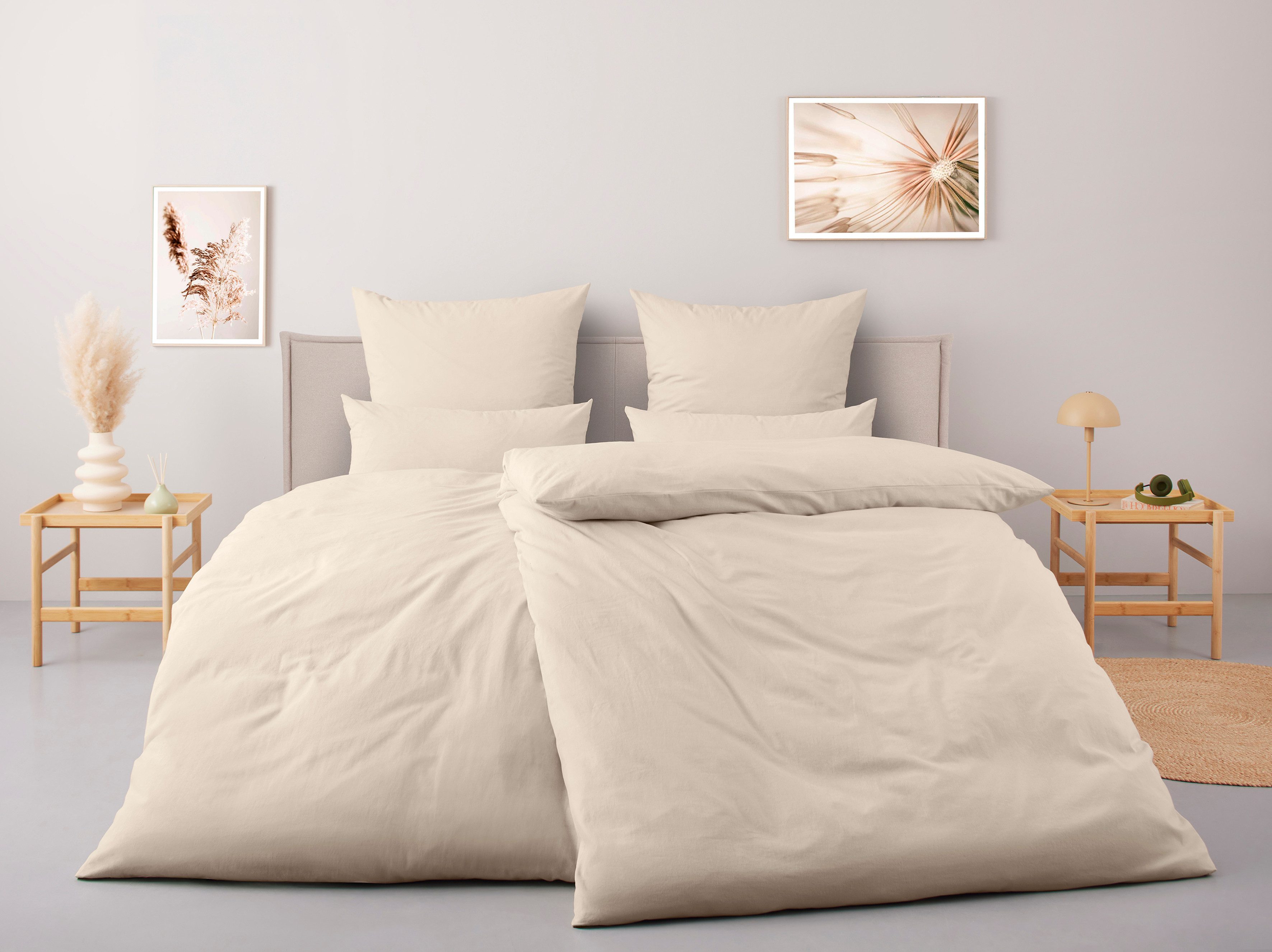 OTTO home Bettwäsche Luisa, Baumwoll-Leinen Mix, 2 teilig, 4 Qualitäten für dein perfektes Schlafgefühl (von Komfort bis Premium)