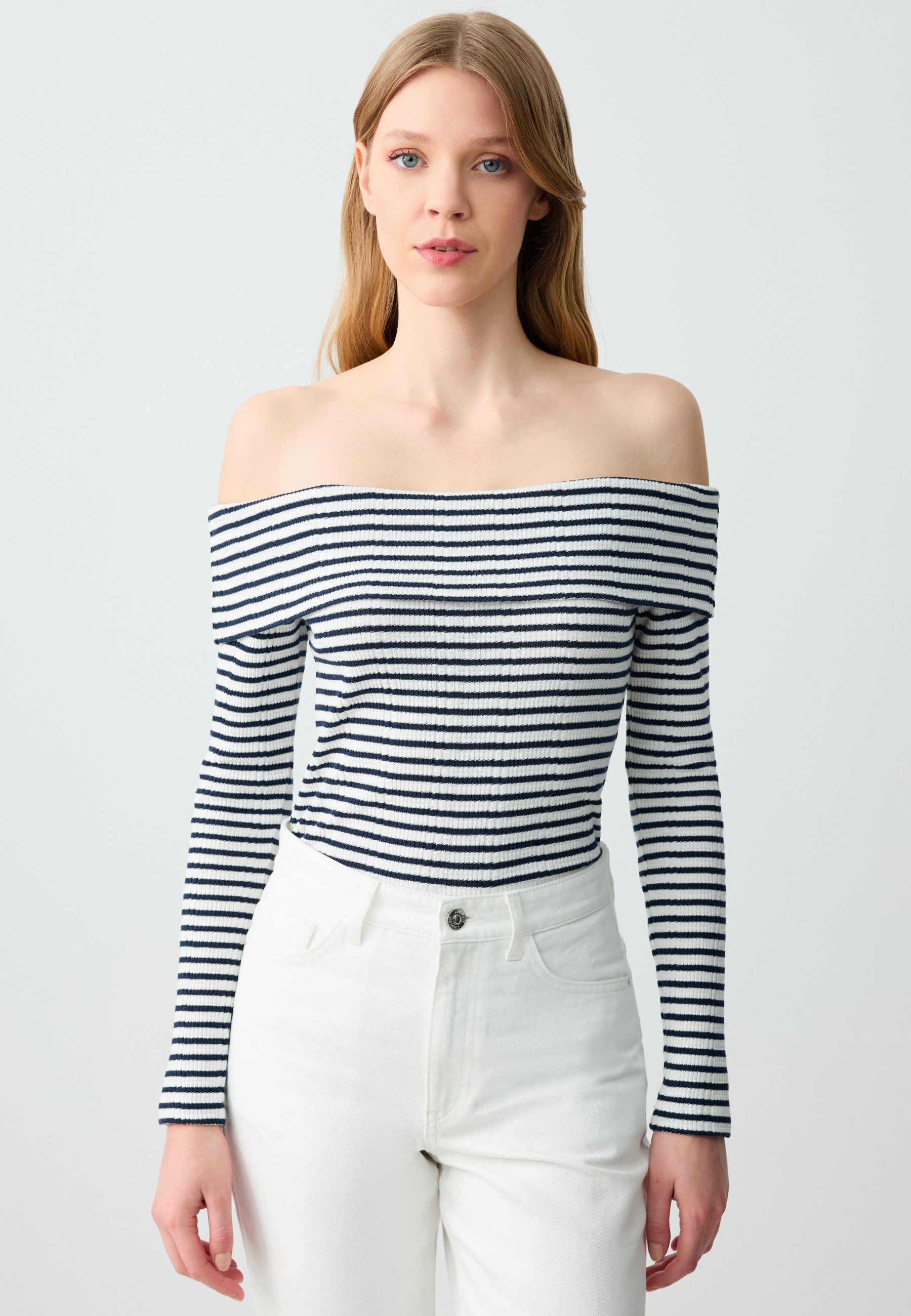 Jimmy Key Strickpullover Slim Fit Langarm-Strickbluse günstig online kaufen