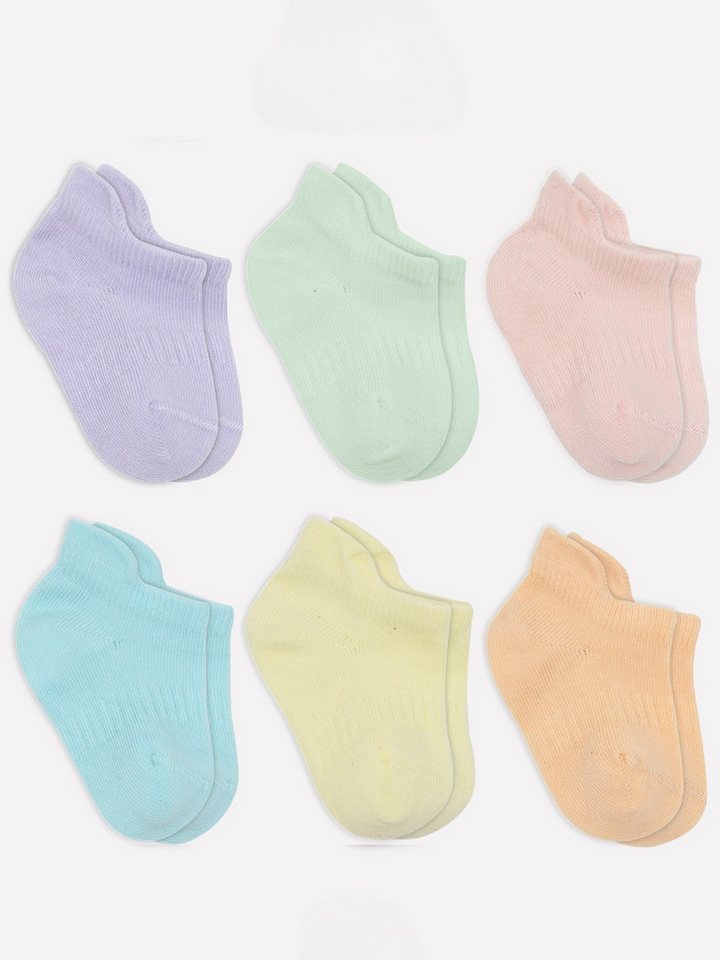 bistyle Sneakersocken (6er Pack) Sneakersocken Babys Jungen Mädchen Babysocken Kurzsocken (Set, 6-Paar, 6er-Pack) Bio-Baumwolle GOTS zertifiziert 0-6 Monate bis 2-3 Jahre