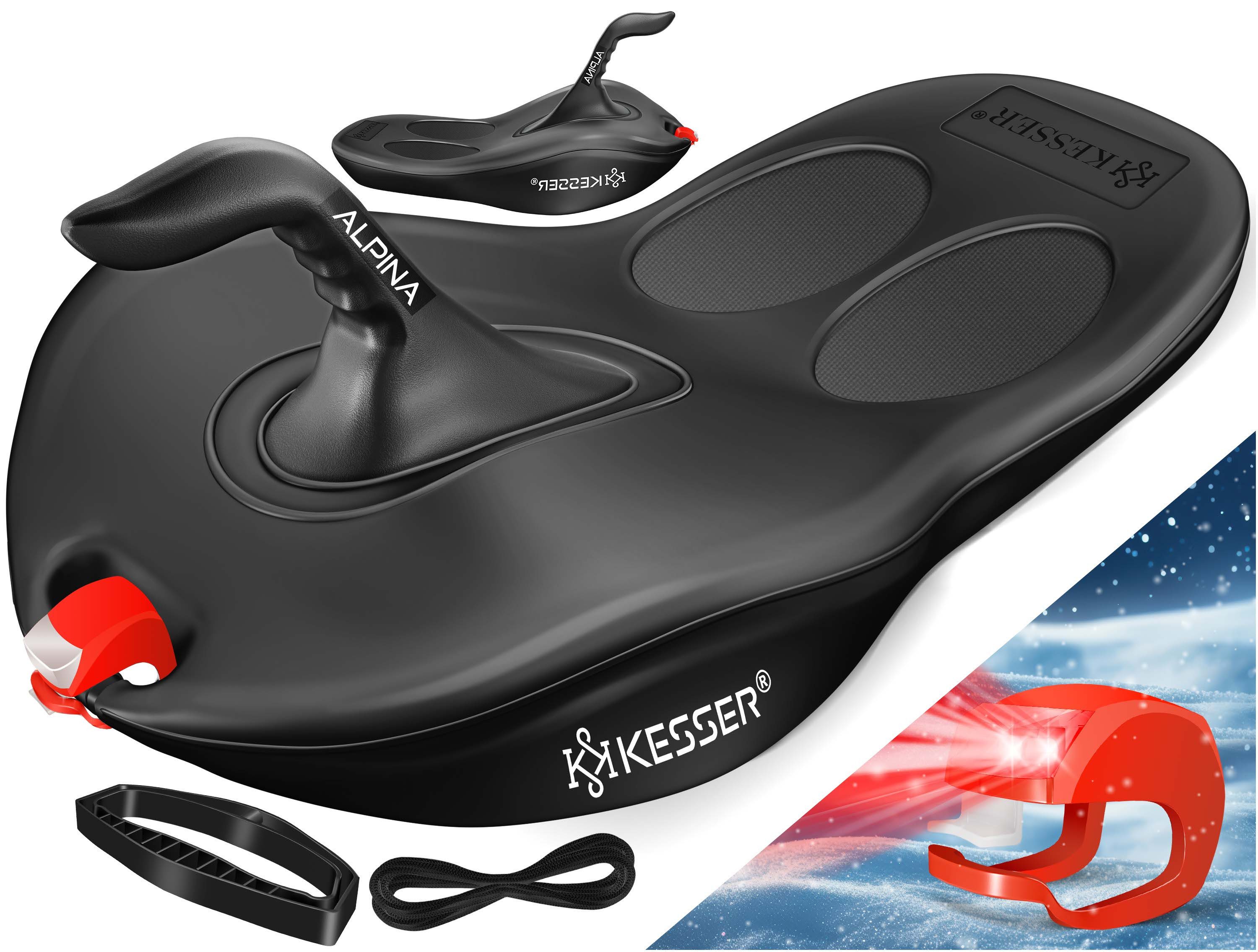 KESSER Bob, Bob Schneebob Alpina Mit LED Licht inkl. Zugseil Schlitten