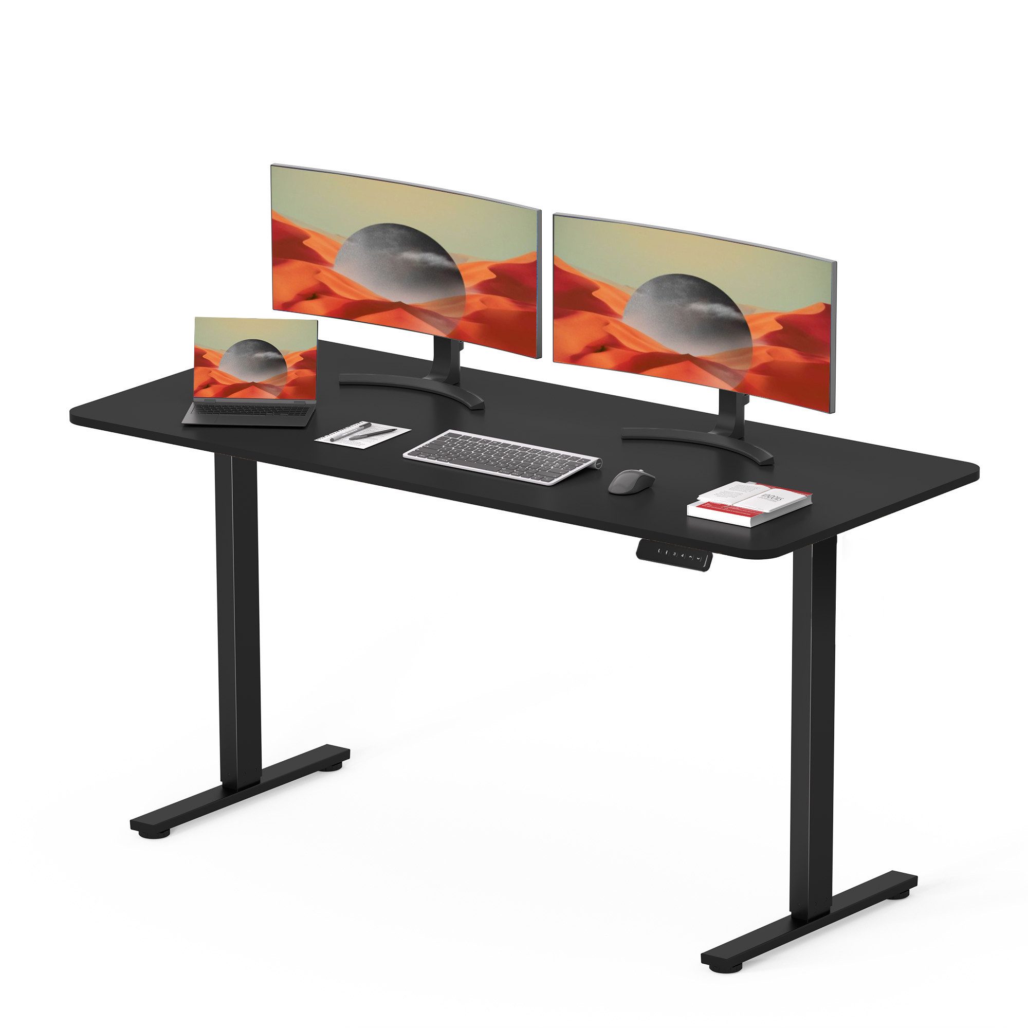 SANODESK Schreibtisch Elektrisch höhenverstellbarer Schreibtisch (MIT 16MM einteiliger Tischplatte, 2-Fach-Teleskop mit Memory-Steuerung & Anti-kollisionssystem), schnelle Montage, verschiedene Größen zur Auswahl