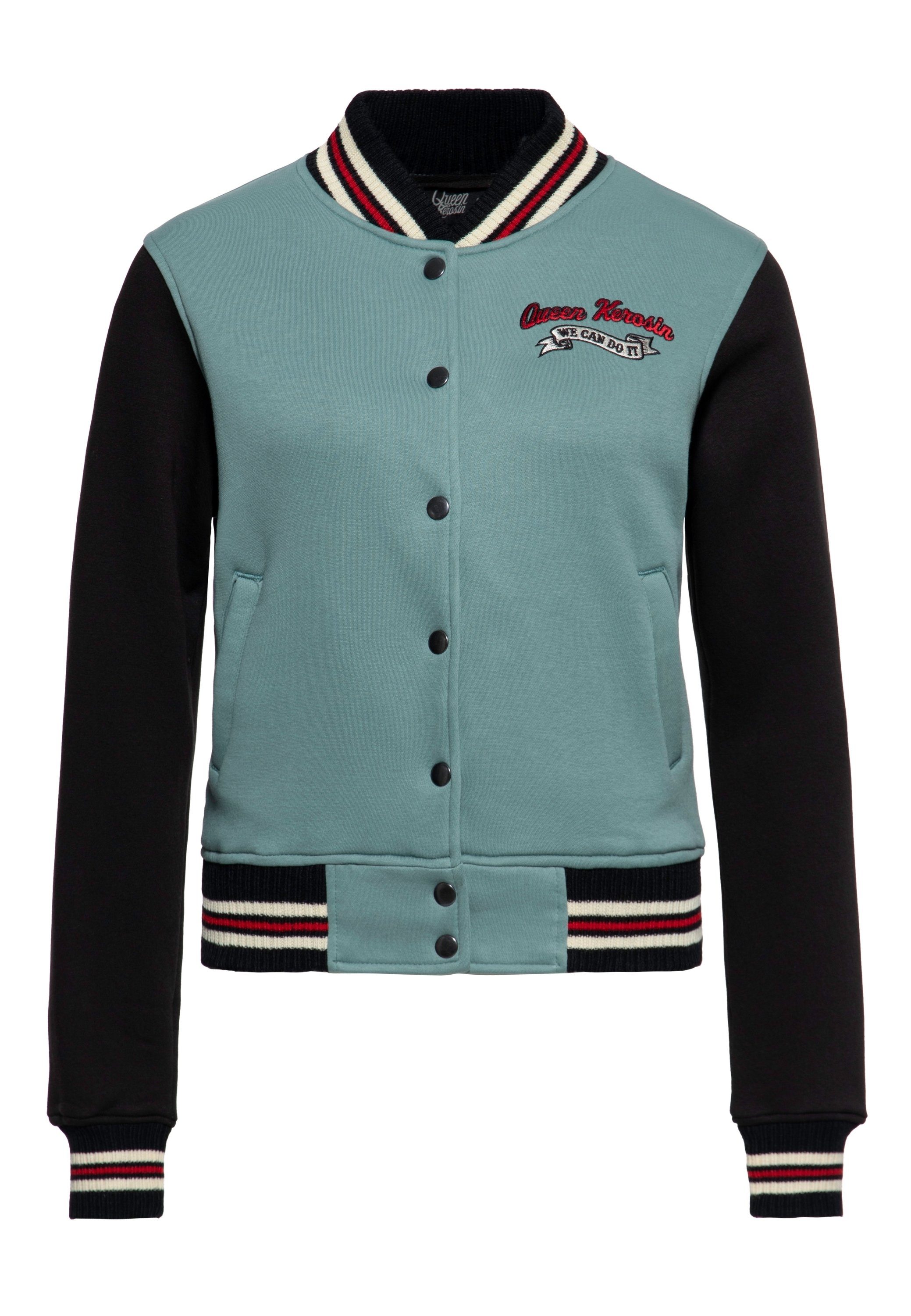 QueenKerosin Collegejacke We Can Do It (1-St) mit großer Rückenstickerei günstig online kaufen