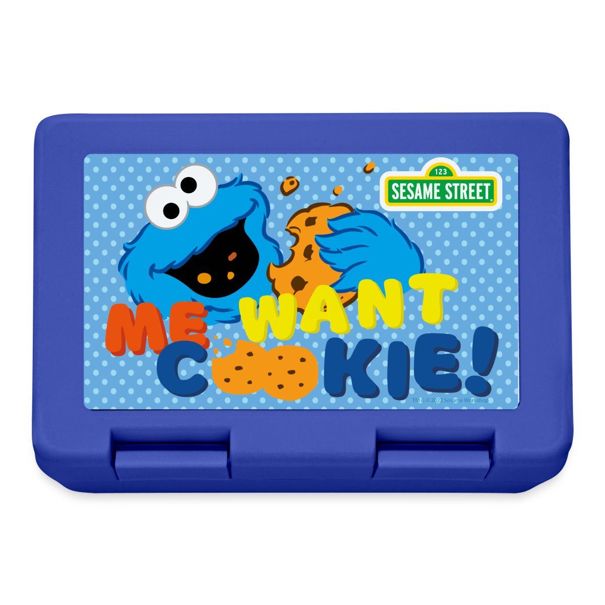 Spreadshirt Lunchbox Sesamstraße Krümelmonster Me Want Cookie! Brotdose Lunchbox, Plastik, Aluminium