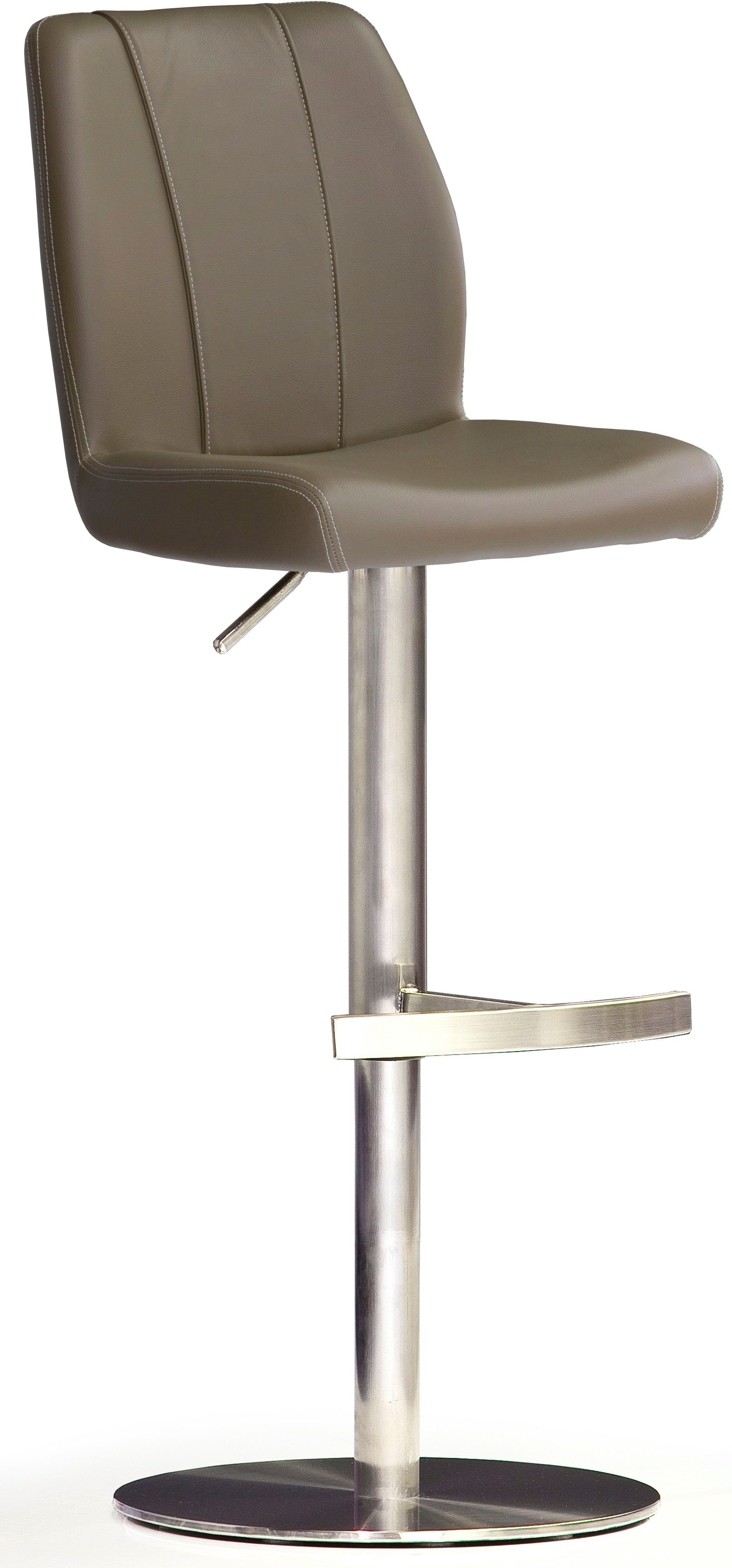 MCA furniture Bistrostuhl BARBECOOL Barhocker Bistrostuhl Tresenhocker, mit Rückenlehne,Bodenplatte rund, 360° drehbar, Sitzhöhe von 56-81 cm