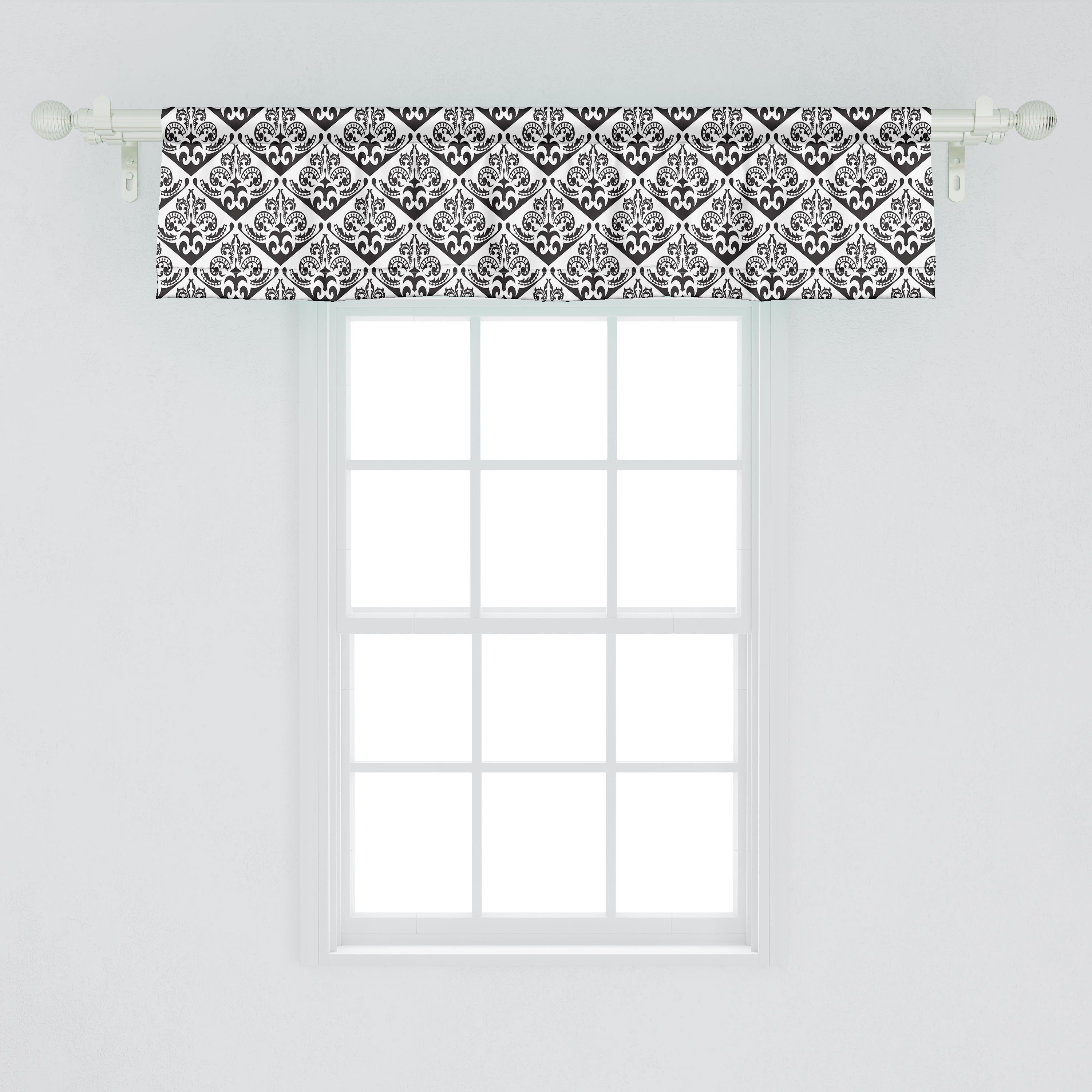Scheibengardine Stangentasche, Volant Vorhang Dekor für Küche Abakuhaus, mit Gothic-Motiv Schlafzimmer Victorian Bärenklau Microfaser,