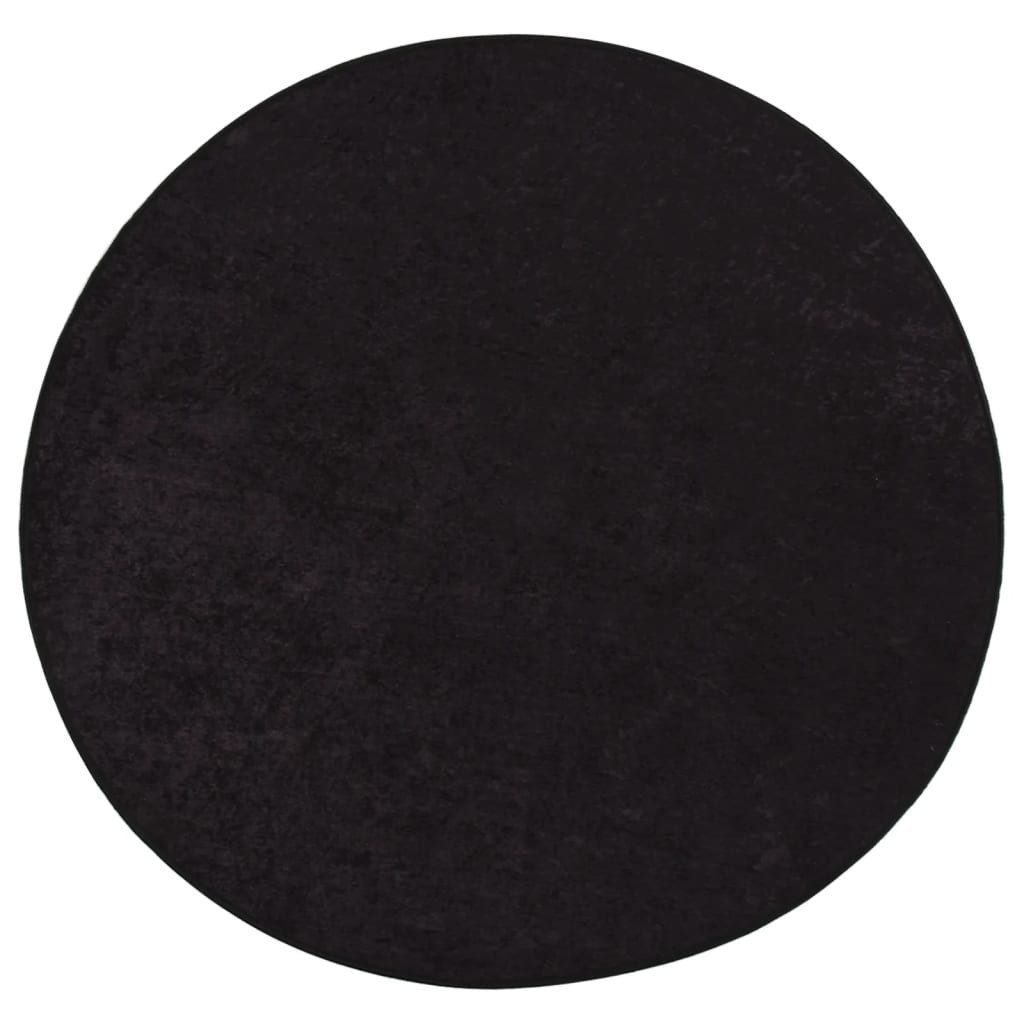 vidaXL Teppich 120 cm Teppich Waschbar Anthrazit 120 cm Rutschfest, Höhe: 0 mm