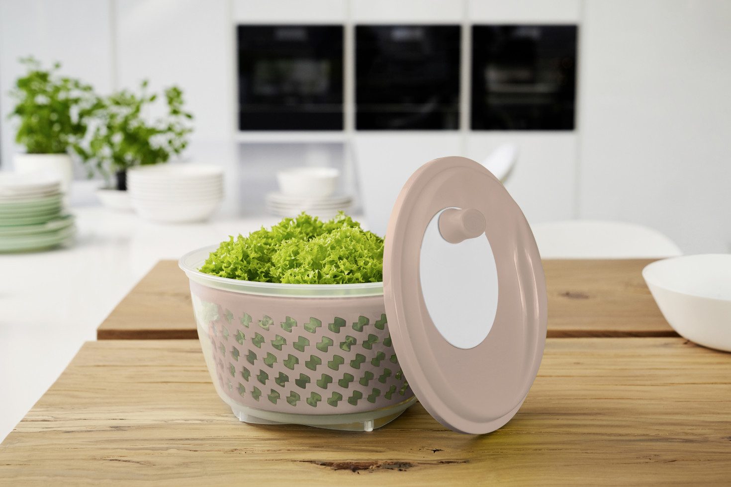 ROTHO Küchenorganizer-Set Rotho Salatschleuder FRESH 4,5 l, meadow rose