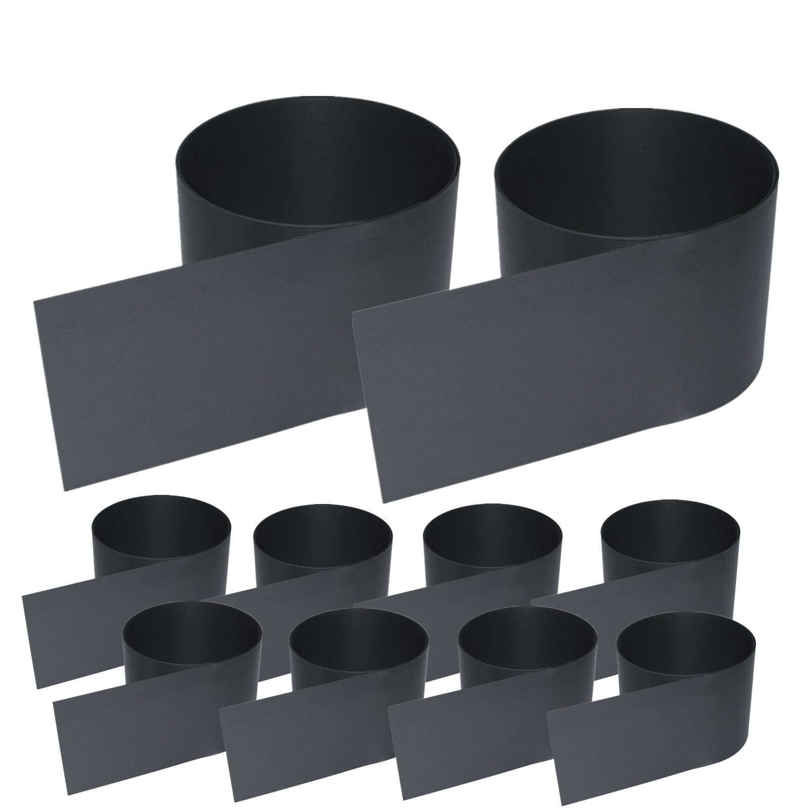 10X Hart-PVC Sichtschutzstreifen Doppelstabmatten FolieZaun Streifen Anthrazit 