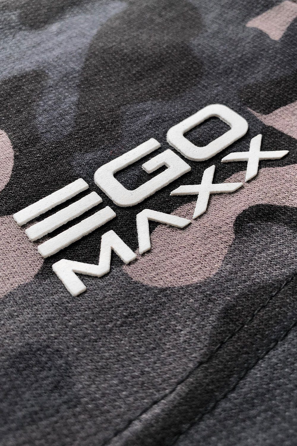 Egomaxx Sweatshorts Sweat Tunnelzug Logo Shorts mit in Kurze 3700 Dunkelgrau Sport (1-tlg) Baggy Hose