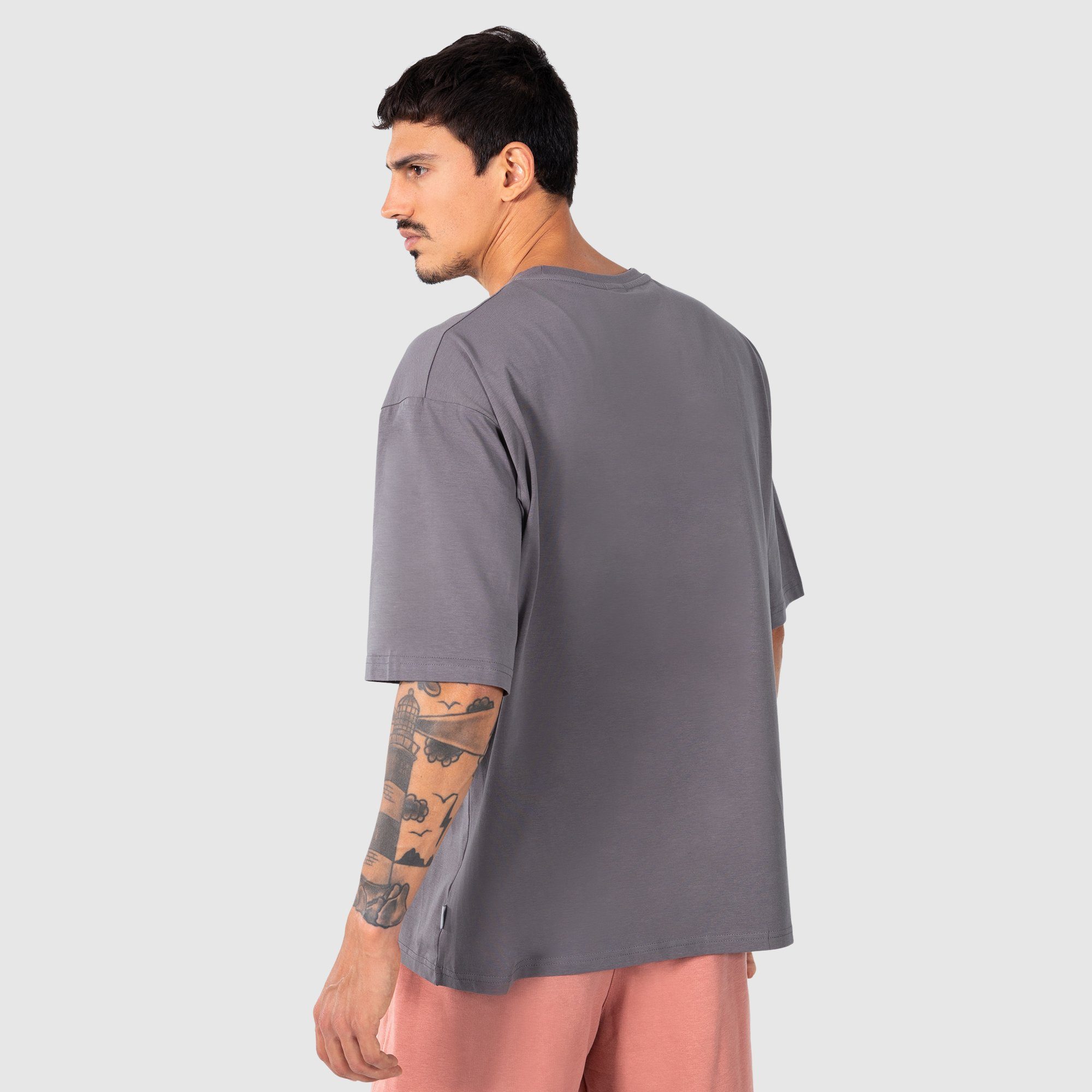 Smilodox T-Shirt Grau Off Oversize Time