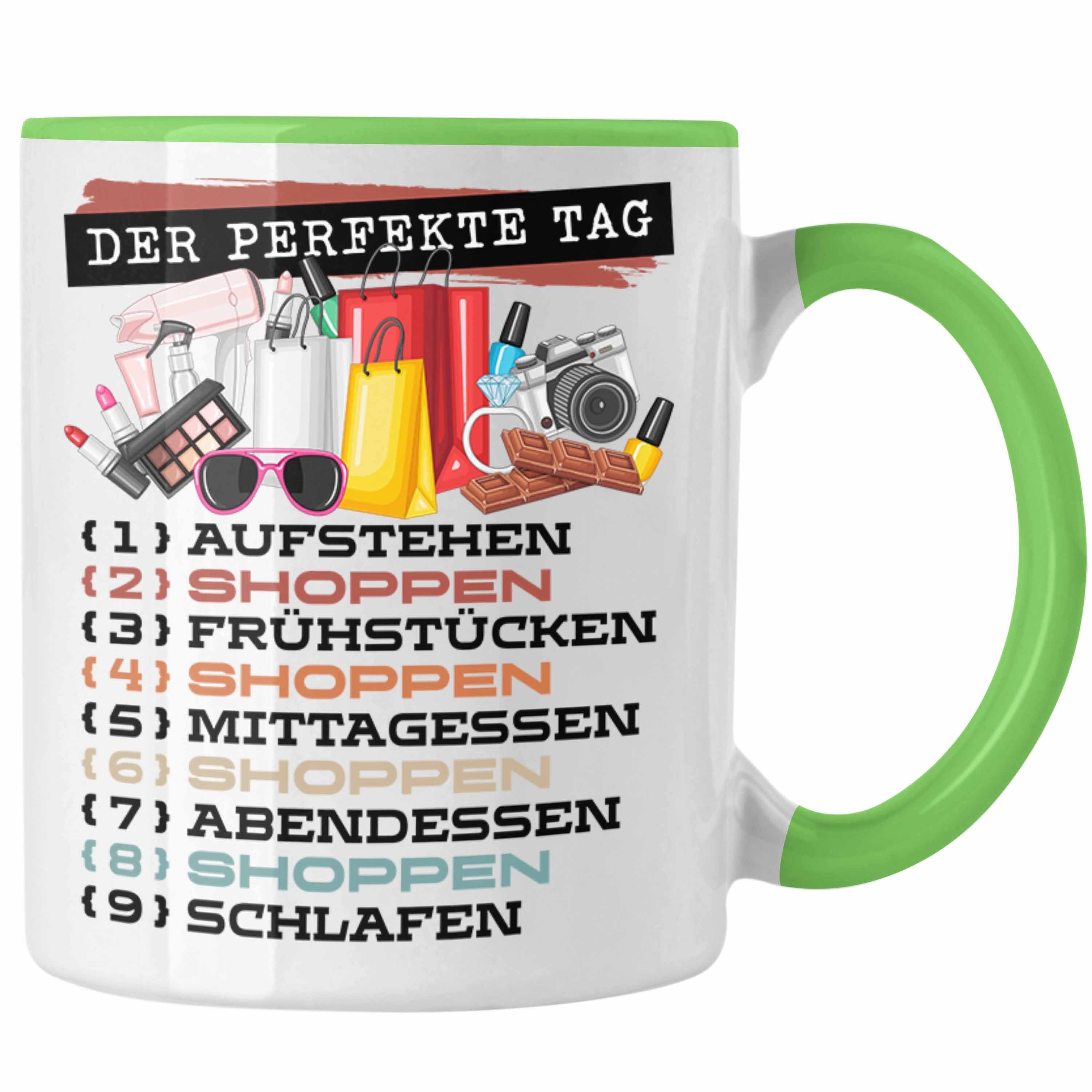 Trendation Tasse Trendation - Shoppen Tasse Geschenk für Shopping Süchtige Spruch Der P Grün
