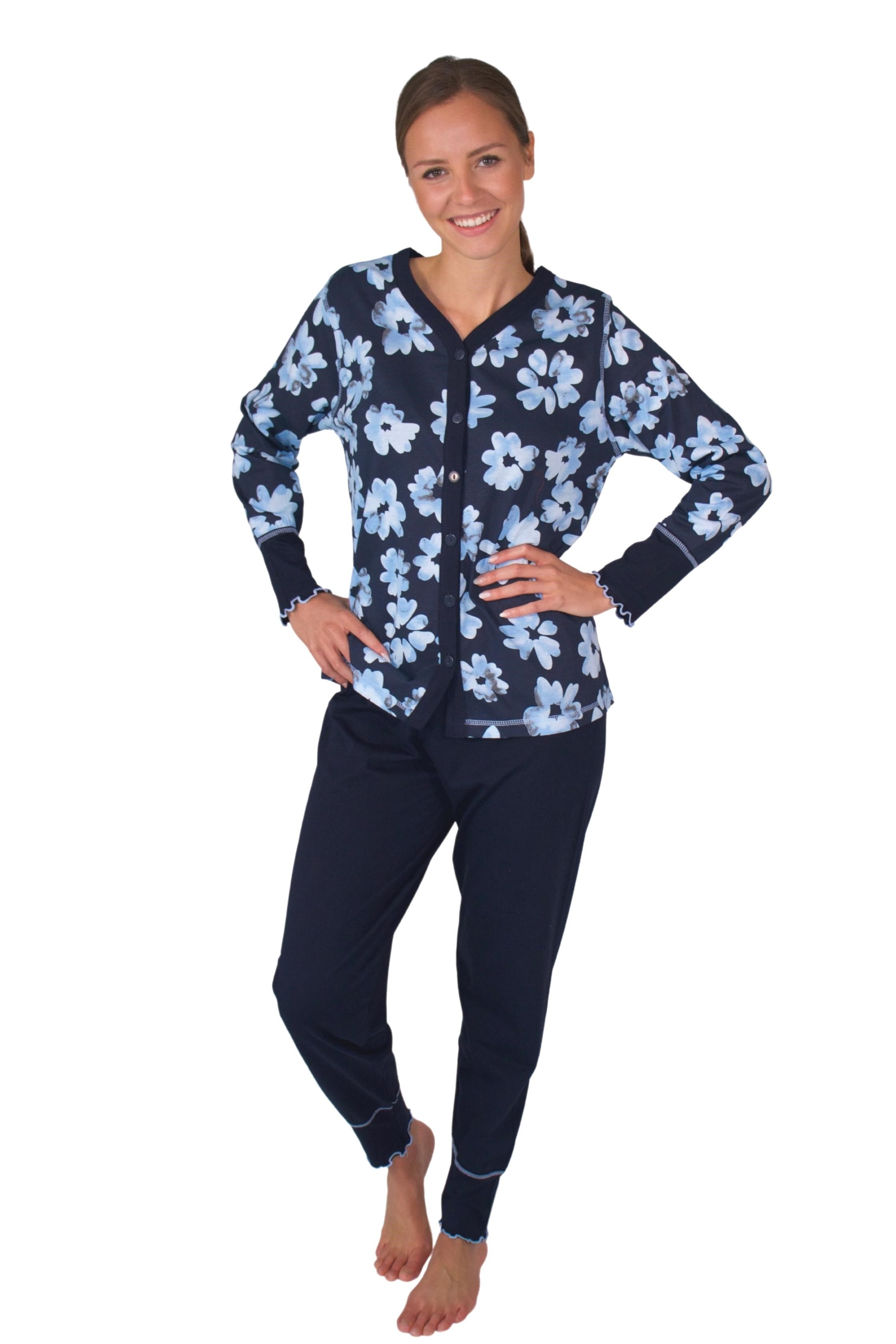 Consult-Tex Pyjama Damen Pyjama Schlafanzug DW311blau günstig online kaufen