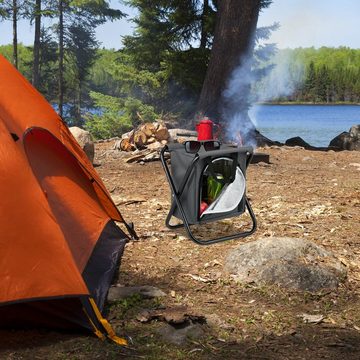relaxdays Campinghocker Campinghocker mit Kühltasche, Grau
