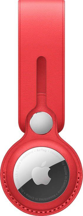 Apple Schlüsselanhänger AirTag ohne Loop Schlüsselanhänger, AirTag rot Leather