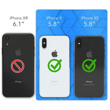 EAZY CASE Handyhülle IMD Fullcover Case für Apple iPhone X / iPhone XS 5,8 Zoll, Schutzfolie Schutzhülle mit Kameraschutz Komplettschutz Backcover Blau