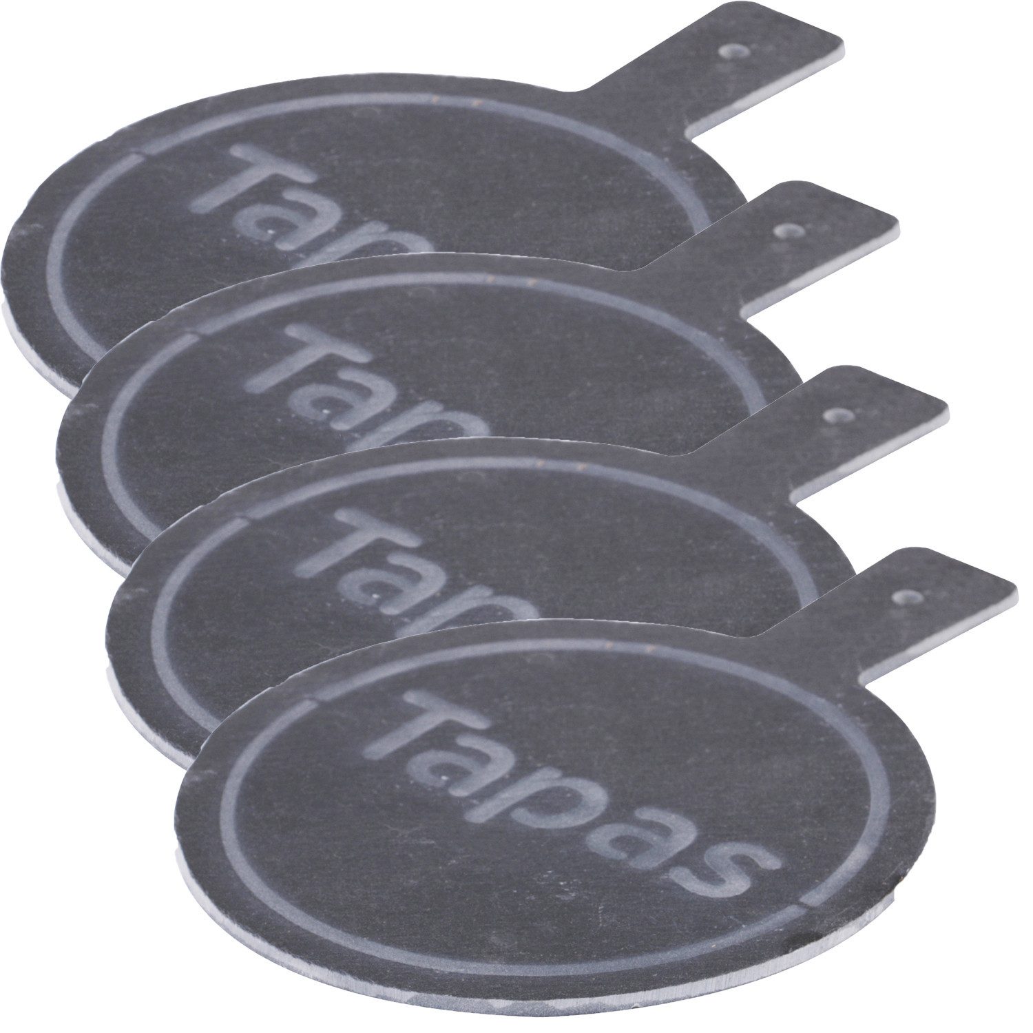 Marrakesch Orient & Mediterran Interior Servierplatte 4er Set Schieferplatte Tapas Snack Platte Brett zum Servieren Rund, Schiefer, (4-tlg), Naturmaterial