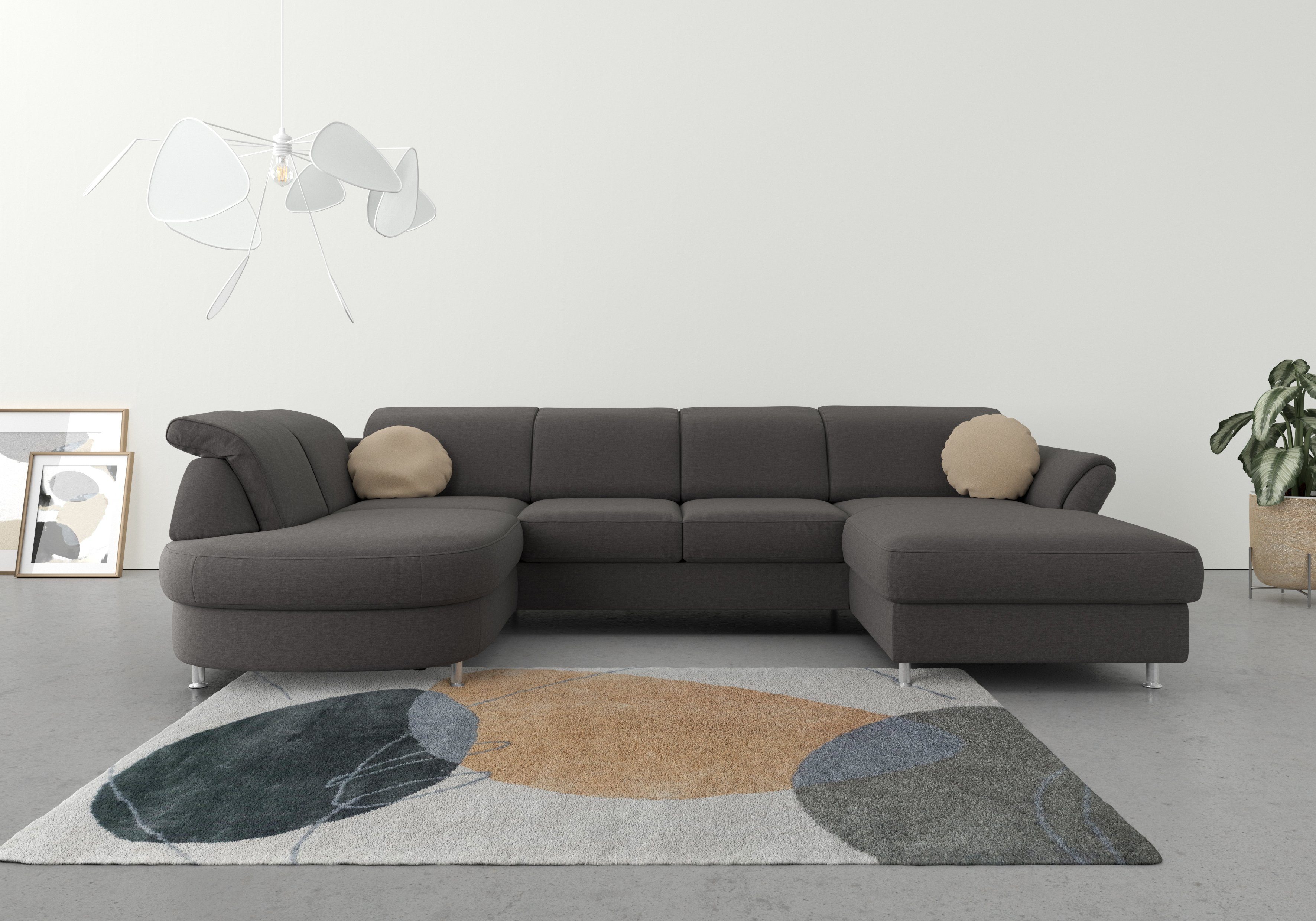 sit&more Wohnlandschaft Apulia U-Form, wahlweise Schlaffunktion, Bettkasten und Kopf- und Armteilverstellung
