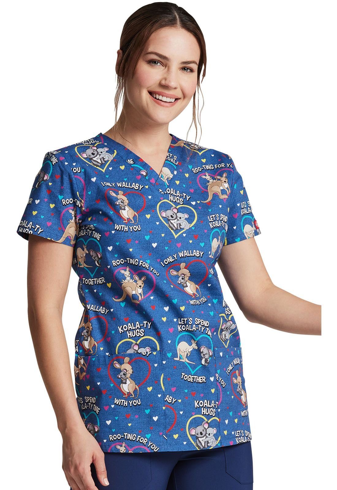 Dickies Funktionsbluse Bunt bedruckter Damen Kasack "Rooting 4 you" Kasack mit Motiv – Bild 4 von 5