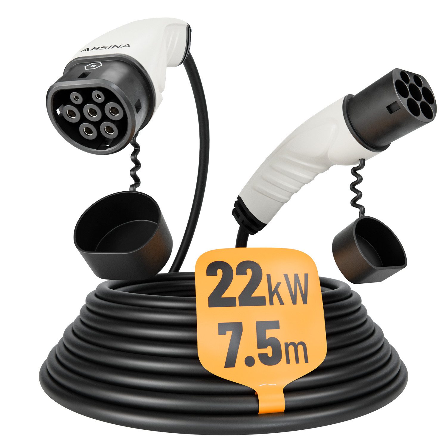 Typ 2 Ladekabel 22kW & 32A für Elektroauto - 7,5 Meter Typ 2 Ladekabel Elektroauto-Ladegerät