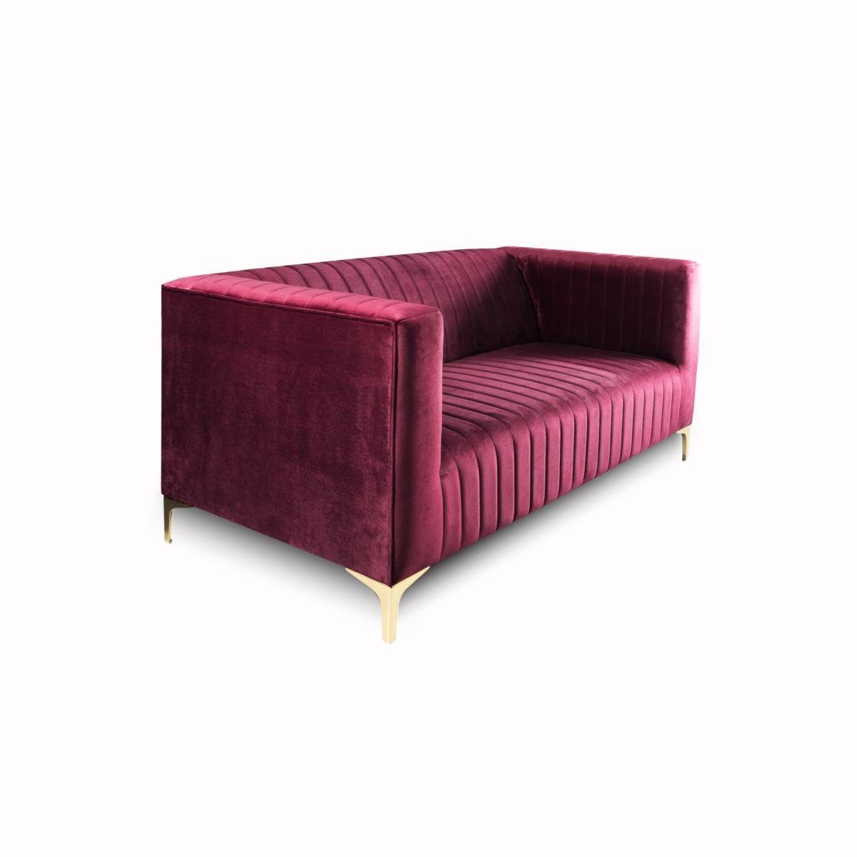 2-Sitzer, 2 Sofa Elegantes JVmoebel Sitzer Lila Holz Modern Möbel Wohnzimmer