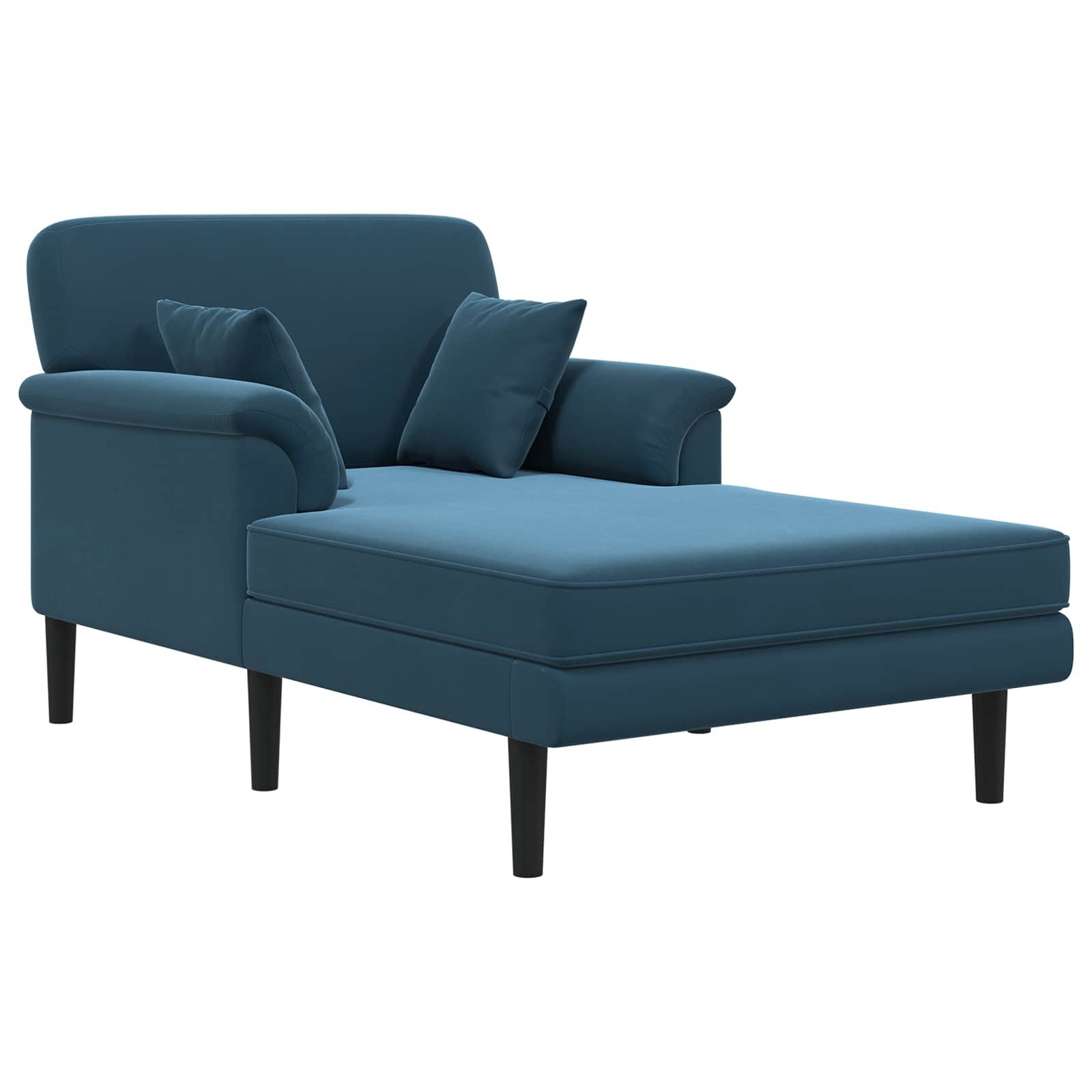 vidaXL Chaiselongue Chaiselongue Blau Samt, 1 Teile
