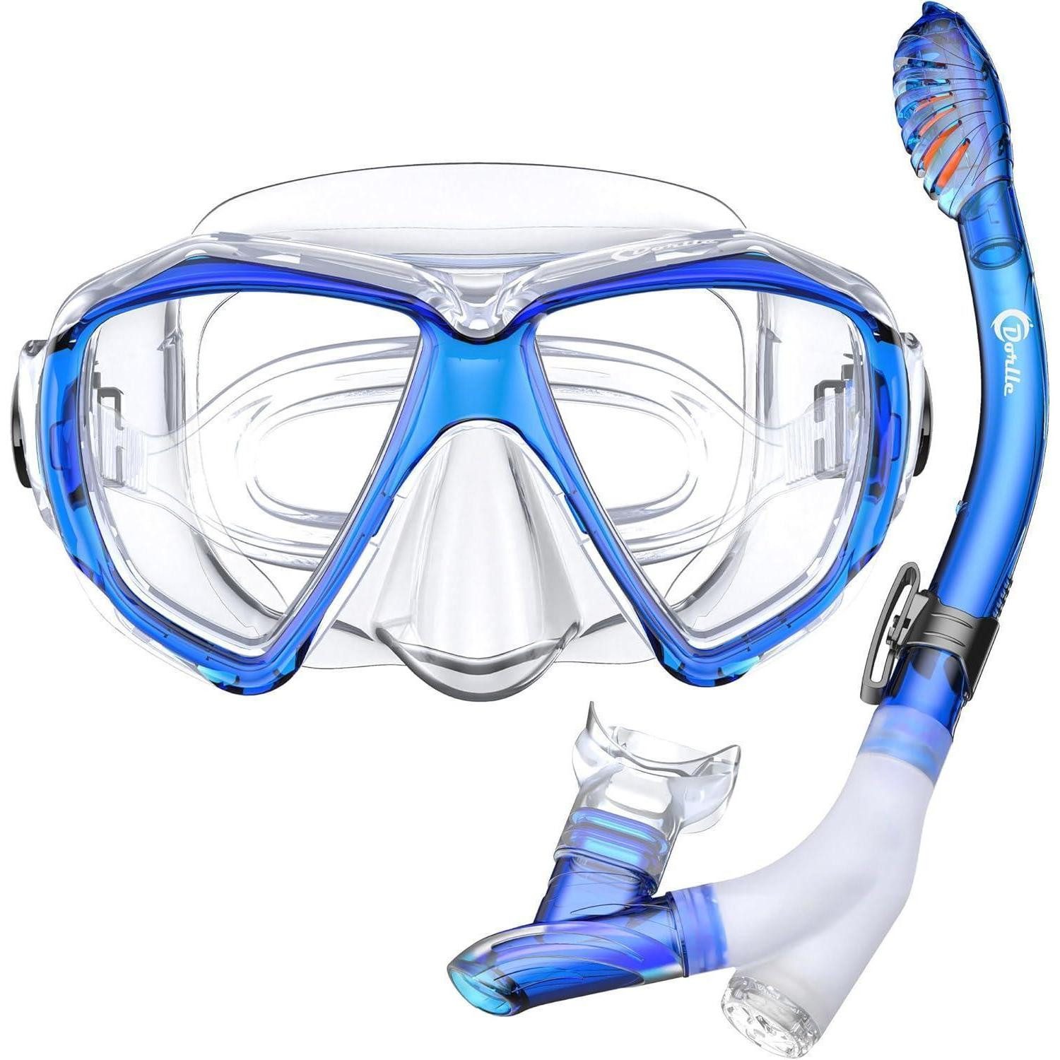 Schnorchel Schnorchelset mit Taucherbrille Anti-Fog Gehärtetes Glas Hauptleitung