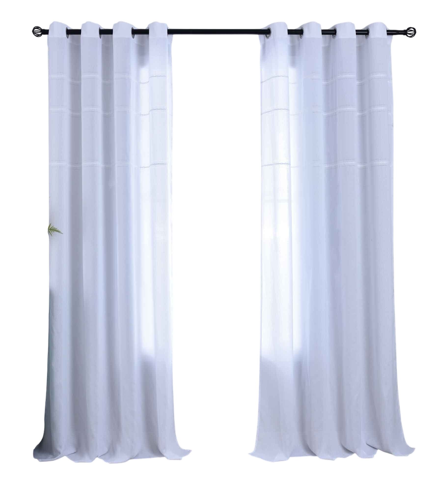 Gardinenbox Gardine (2 St), Ösen, halbtransparent, Polyester, »Leipzig« Ket günstig online kaufen