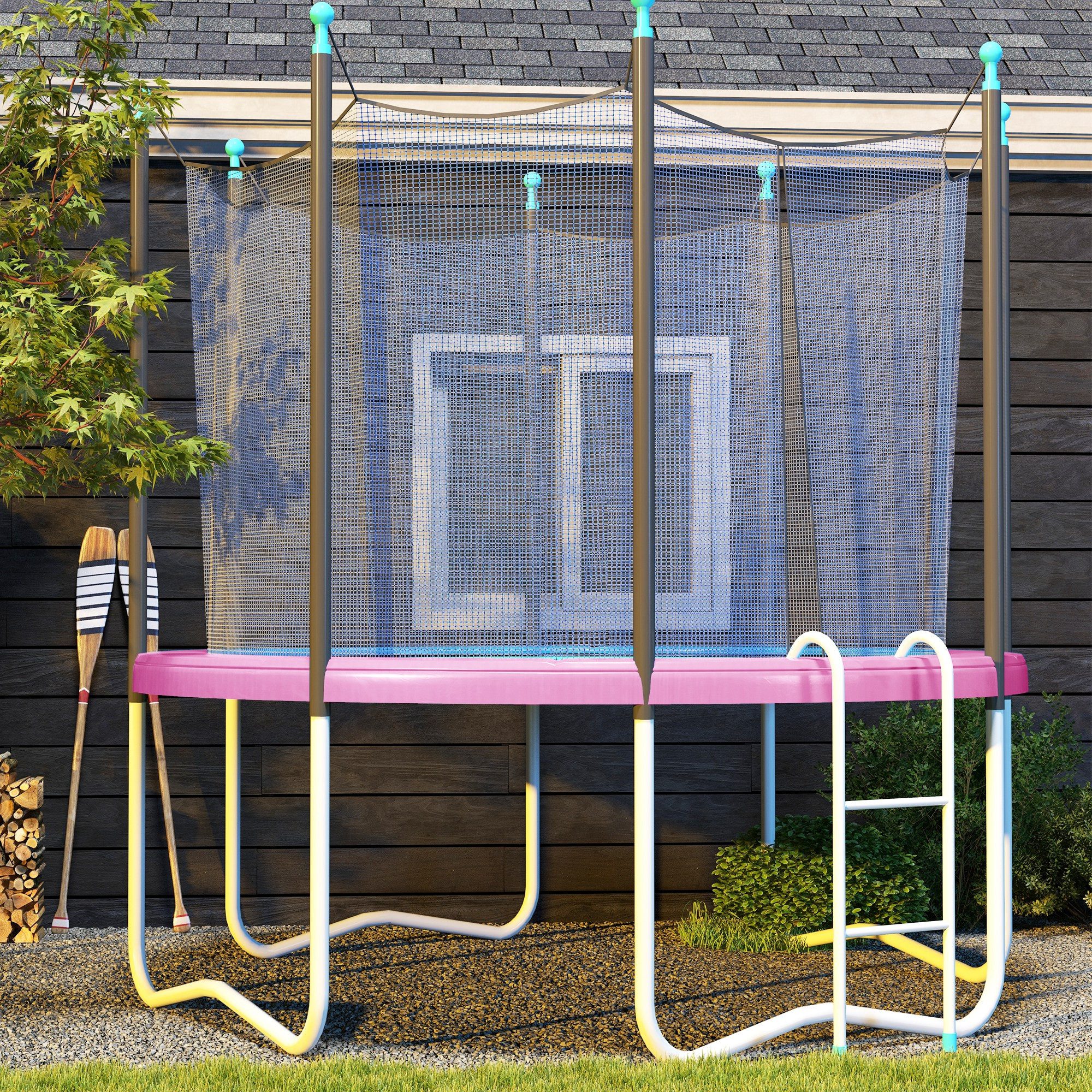 SPORTNOW Trampolin-Abdeckplane Trampolin Randschutz, Reißfest UV-resistent, Wasserdicht (Federabdeckung, 1-St., Randabdeckung), für Gartentrampoline, Rosa