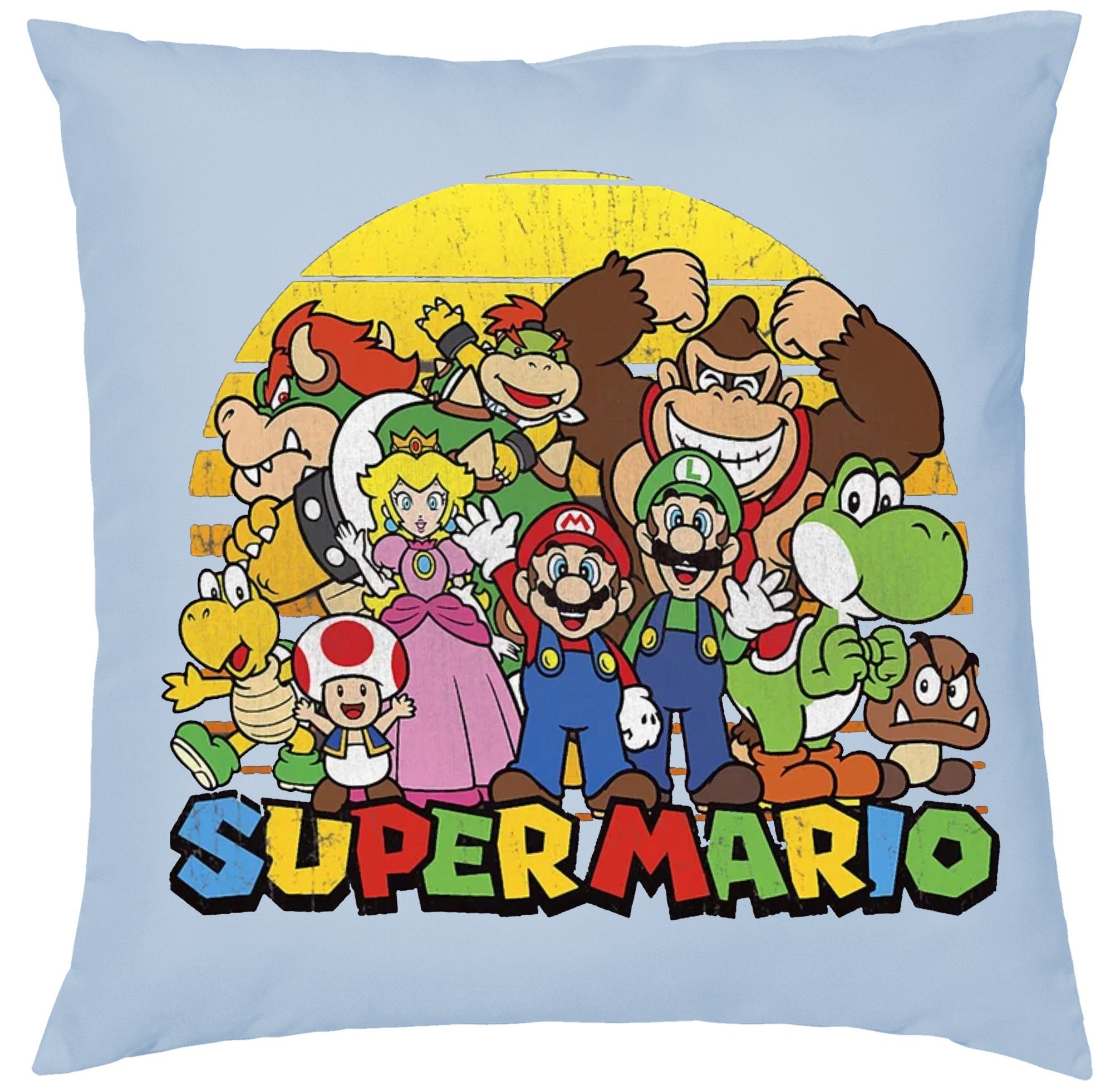 Blondie & Brownie Dekokissen Super Mario Yoshi Luigi Retro Konsole Gamer Kissen mit füllung