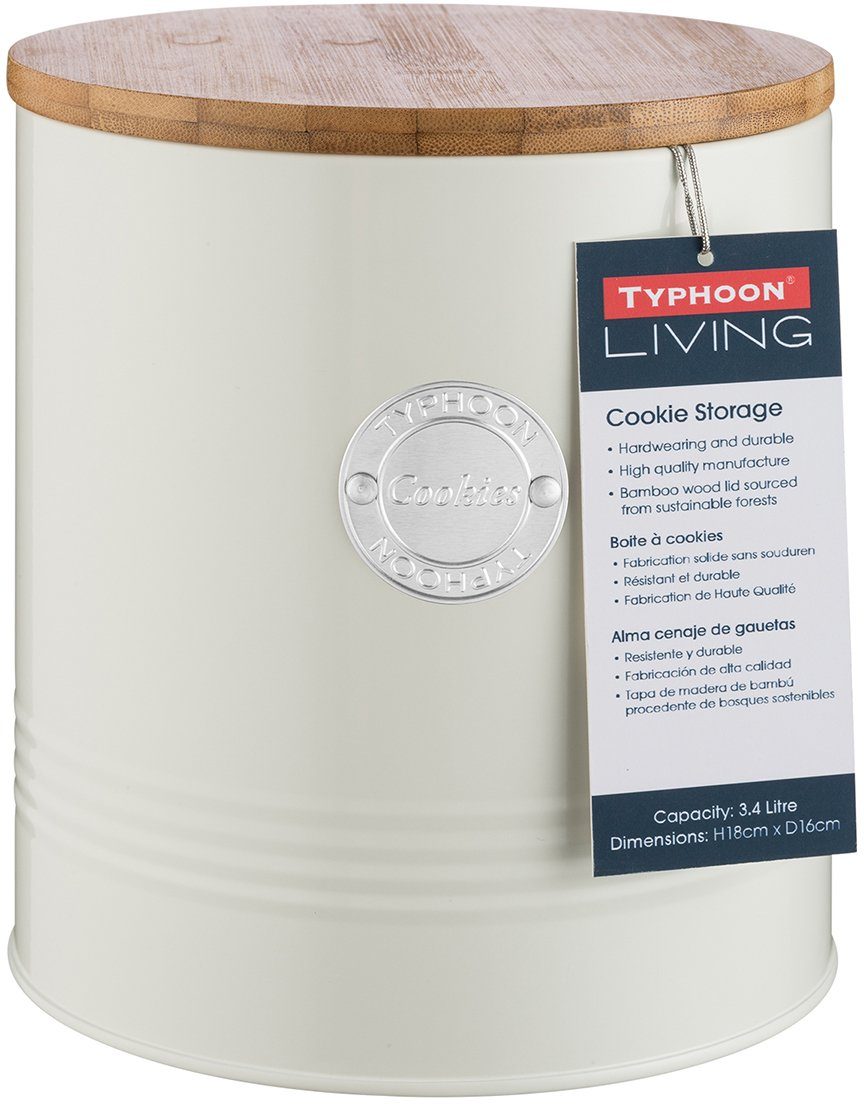 Typhoon Keksdose Living, Bambus, Stahl, Liter, 3,4 mit (1-tlg), pastellcreme Bambusdeckel