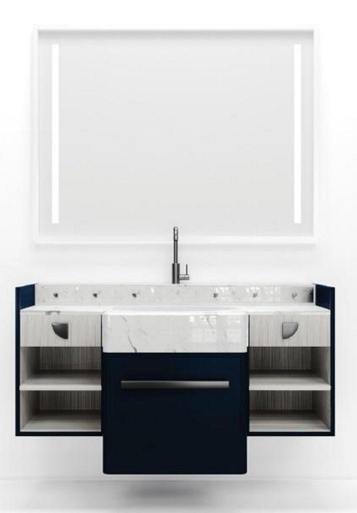 JVmoebel Badezimmerspiegelschrank Schwarz Badezimmerspiegelschrank  Waschbecken Möbel (1-St) Made in Europa