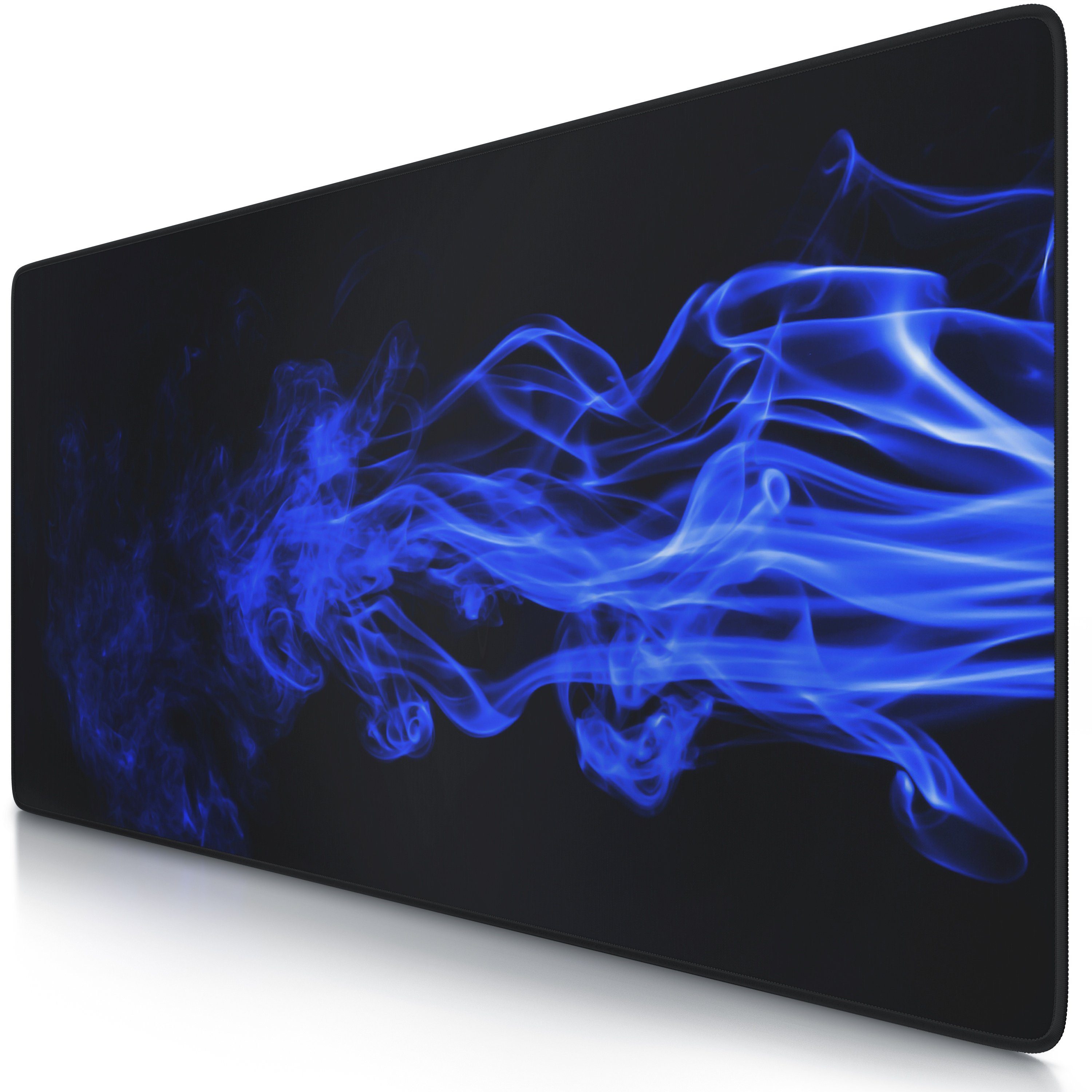 CSL Gaming Mauspad XXL Speed Mousepad 900 x 400 x 3 mm, große Tischunterlage, rutschfest, abwaschbar, Geschwindigkeit & Präzision, Blauer Rauch