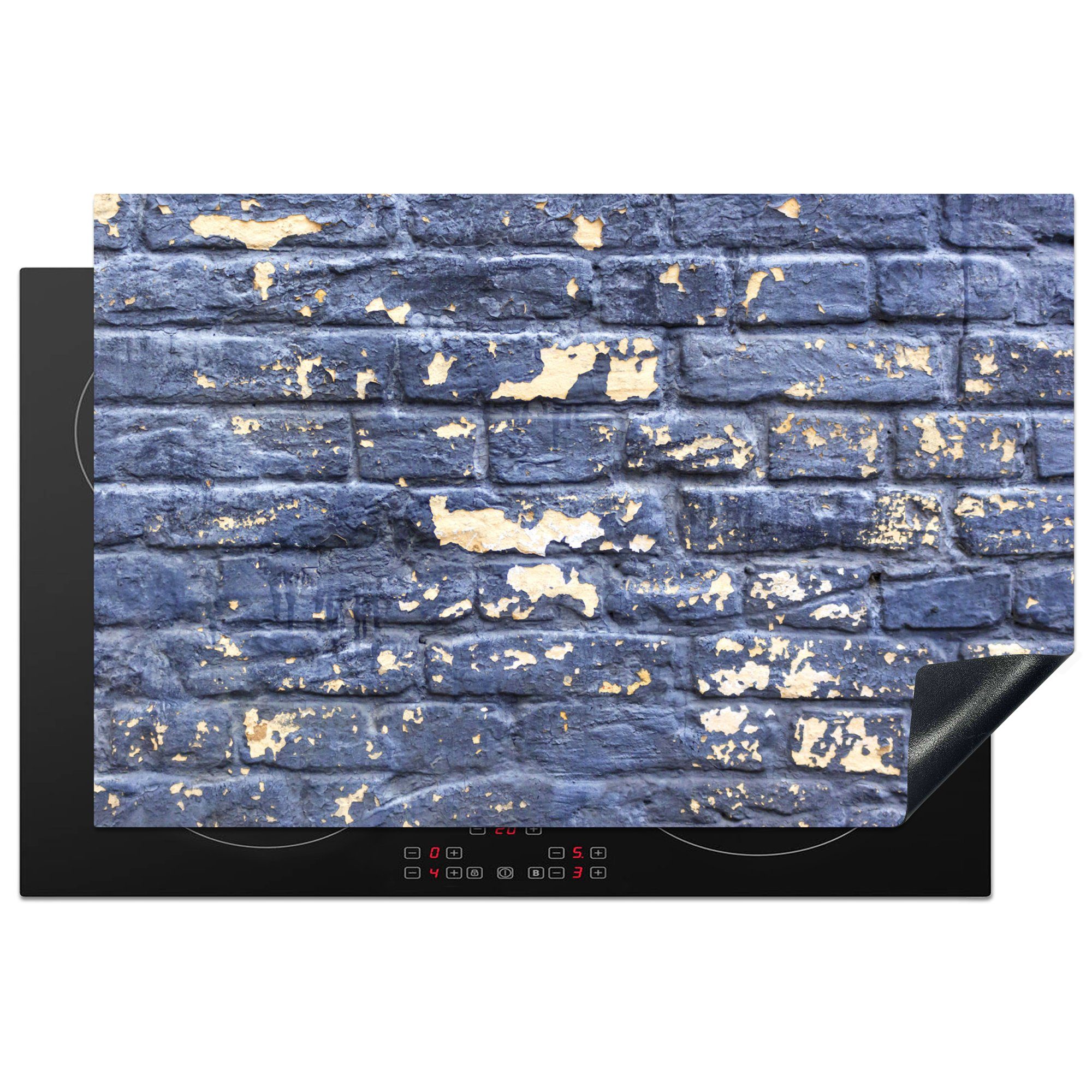 MuchoWow Herdblende-/Abdeckplatte Wand - Steine - Induktionsschutz - Farbe, Vinyl, (1 tlg), 81x52 cm, Induktionskochfeld Schutz für die küche, Ceranfeldabdeckung