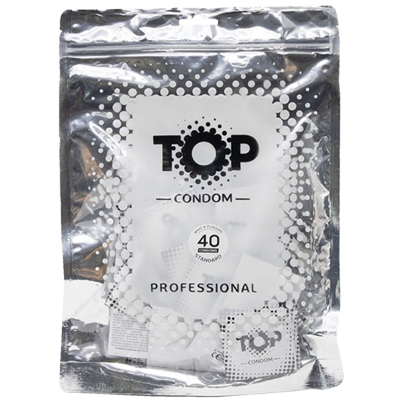 TOP Condoms Kondome What A Pleasure (Standard) Beutel mit, 40 St., Standardkondome, hautfreundliche Kondome für zuverlässigen Schutz