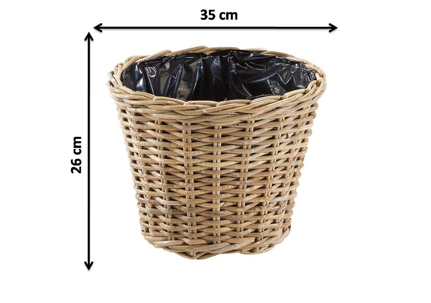Kobolo Pflanzkübel Übertopf rund aus Rattan günstig online kaufen