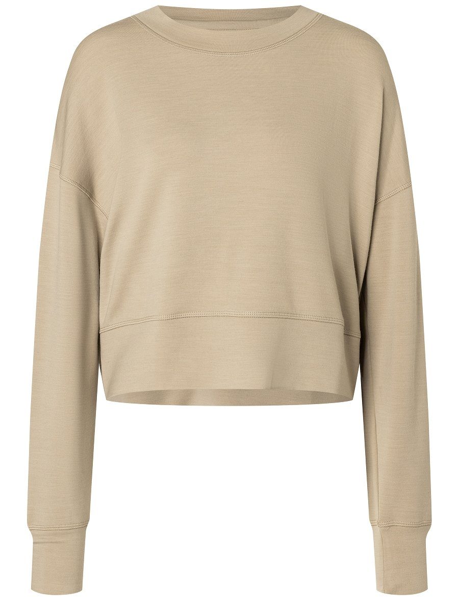 Sweatshirt Sweatshirt SUPER.NATURAL SWEATER Pepper White W Merino-Materialmix KRISSINI lässiger Merino