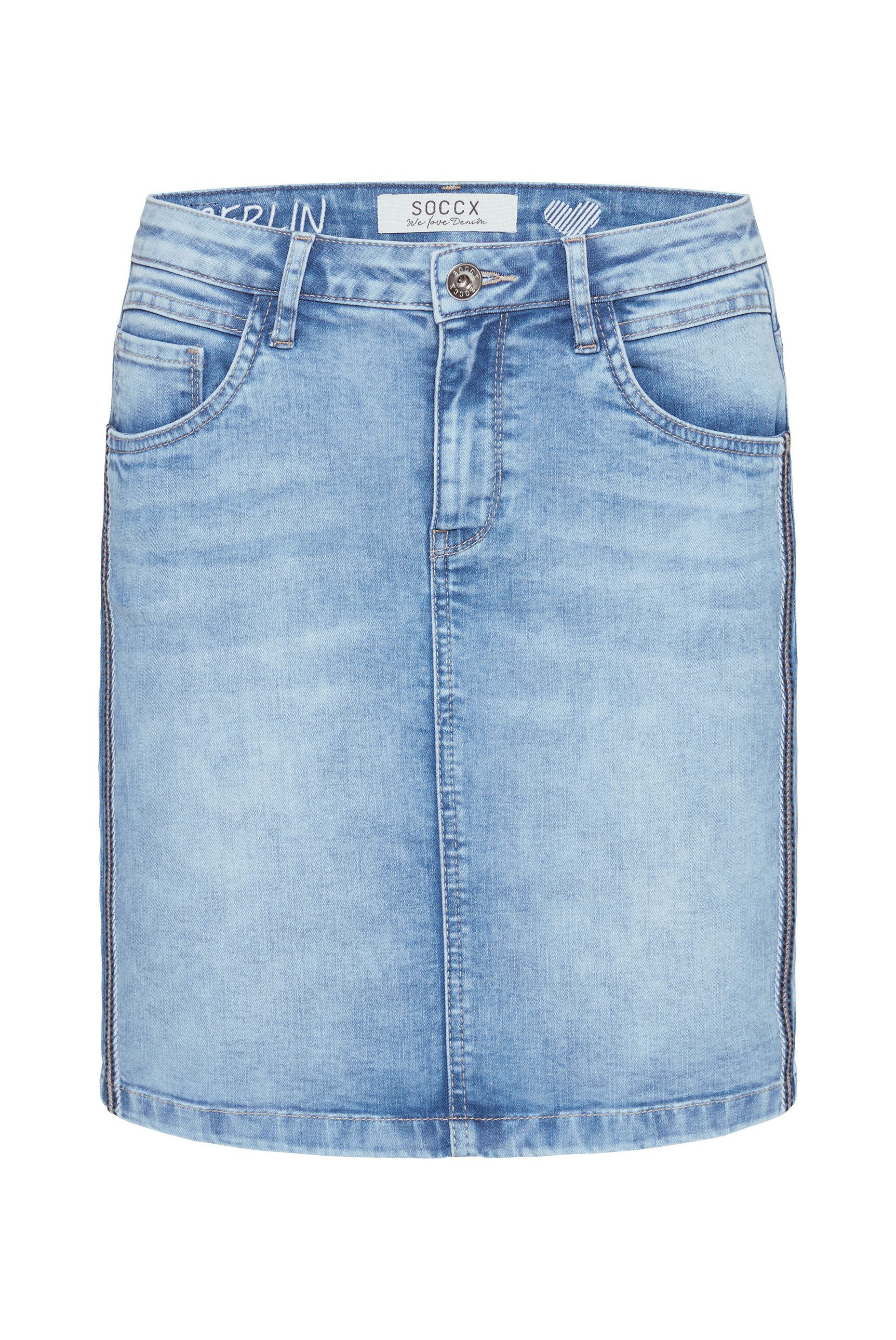 SOCCX Jeansrock mit Gehschlitz