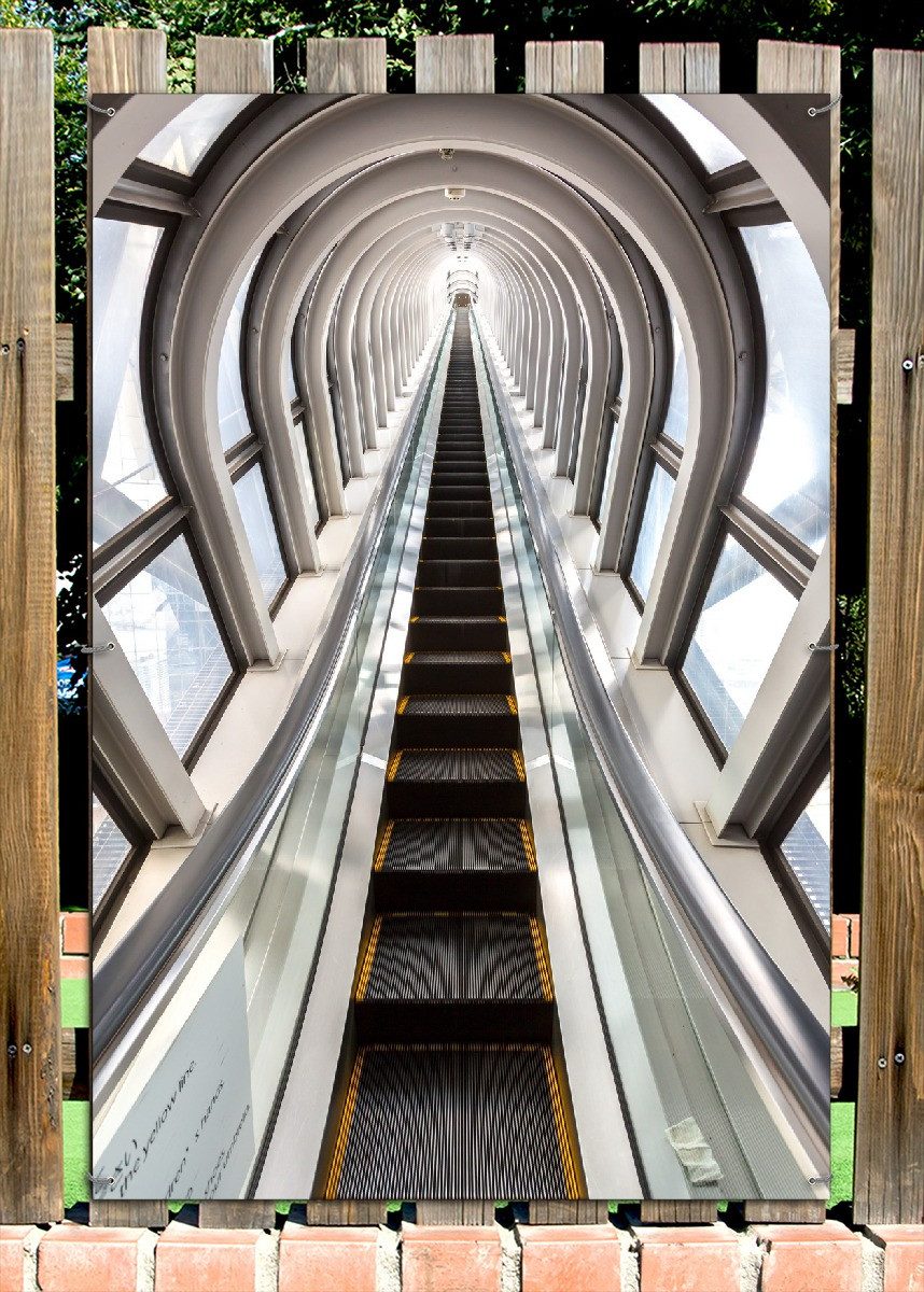 Wallario Sichtschutzzaunmatten Rolltreppe im Licht