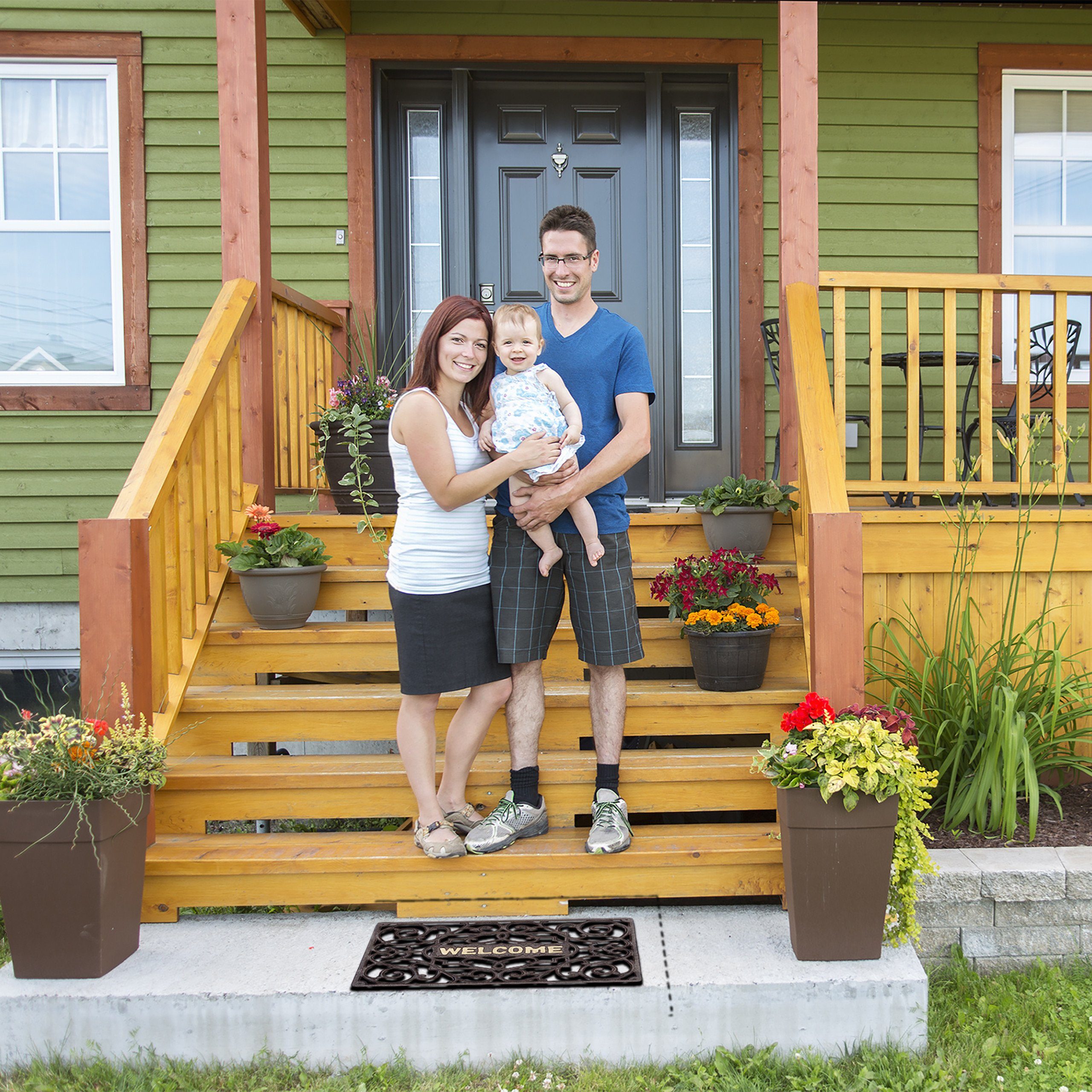 relaxdays Fußmatte Fußabtreter Gusseisen, Höhe: 20 mm, A