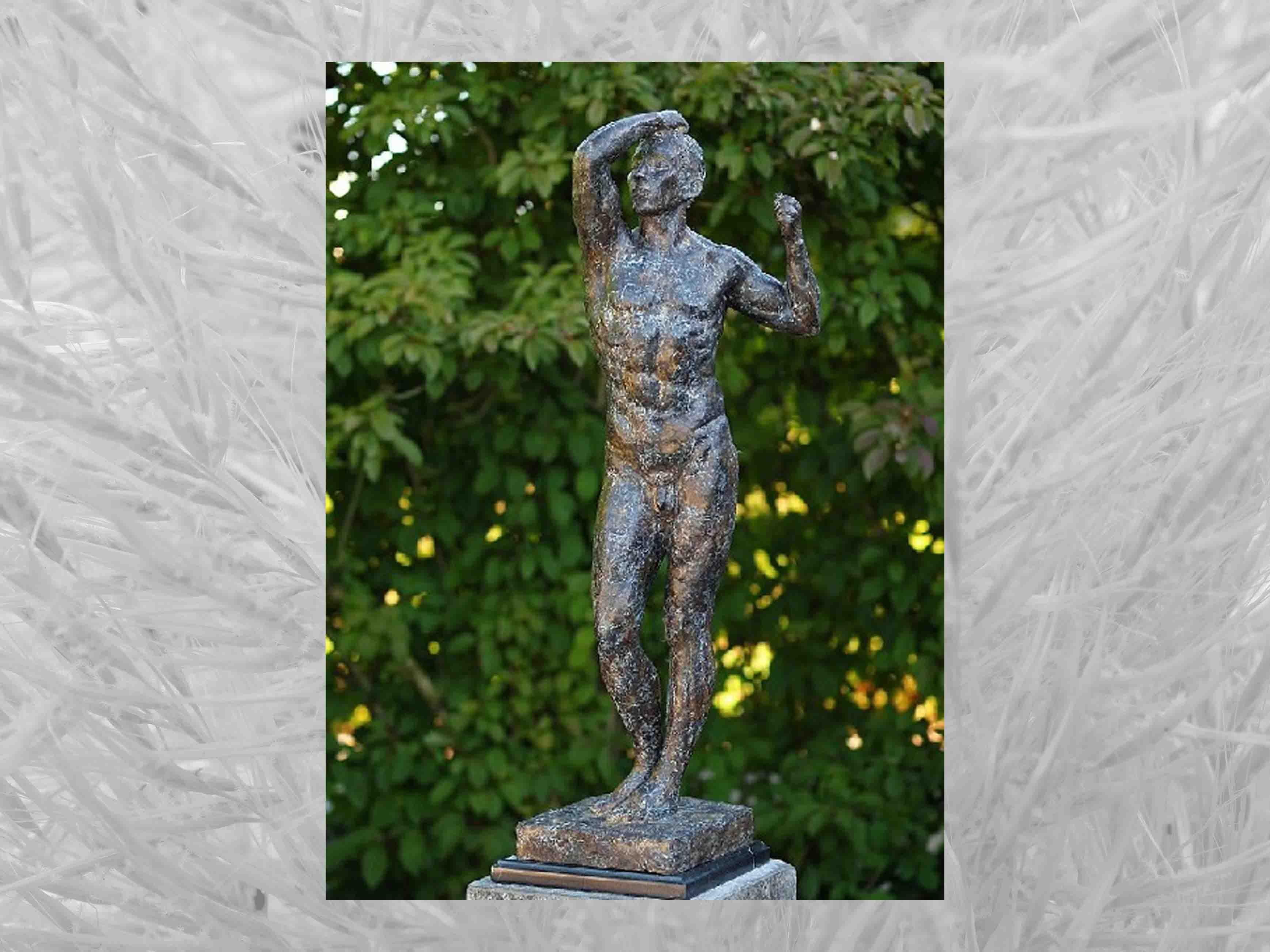 IDYL Gartenfigur IDYL Bronze-Skulptur Nackter Mann von Rodin, Bronze