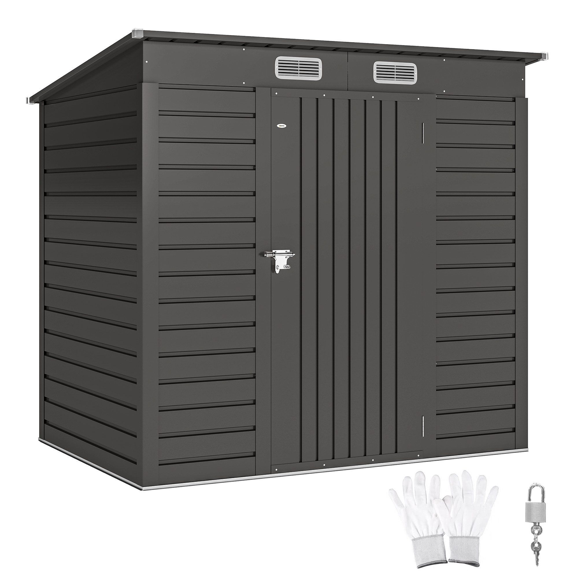 MC Star Gerätehaus Geräteschuppen 2,3 m² Gartenhaus abschließbare Tür Stahl, (191L x 130B x 166,5-183H cm)