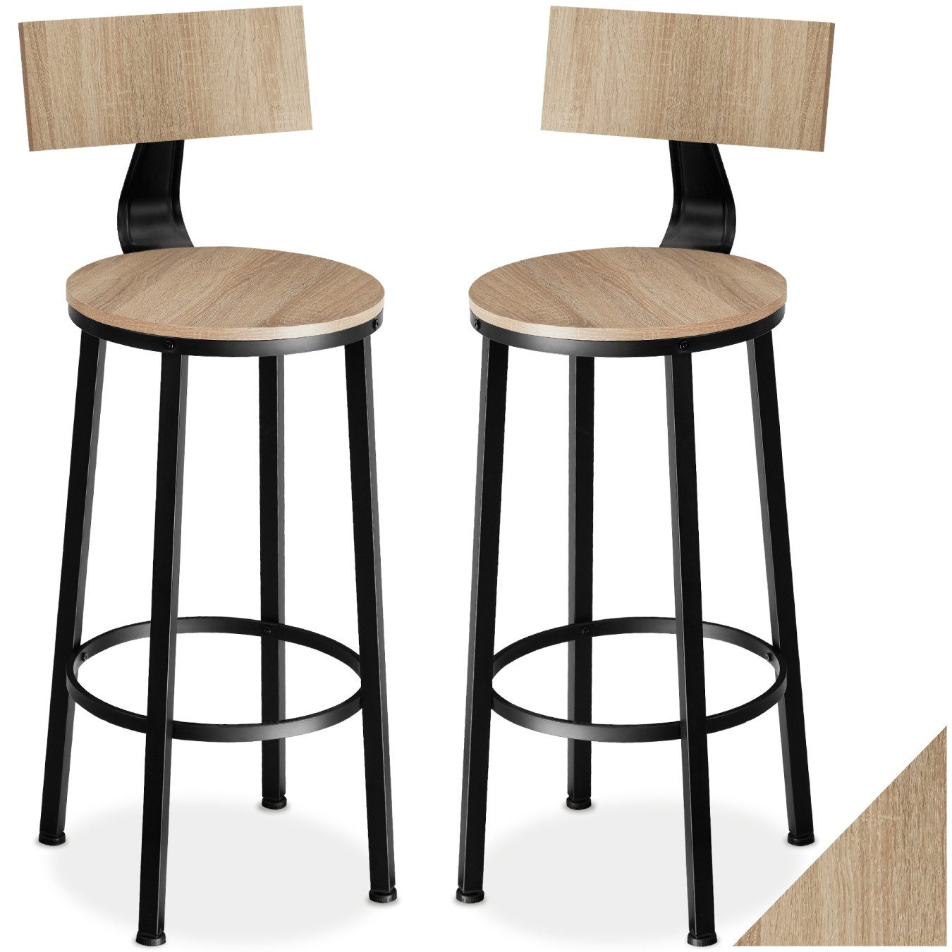 tectake Barhocker Set Barhocker, mit Rückenlehne günstig online kaufen