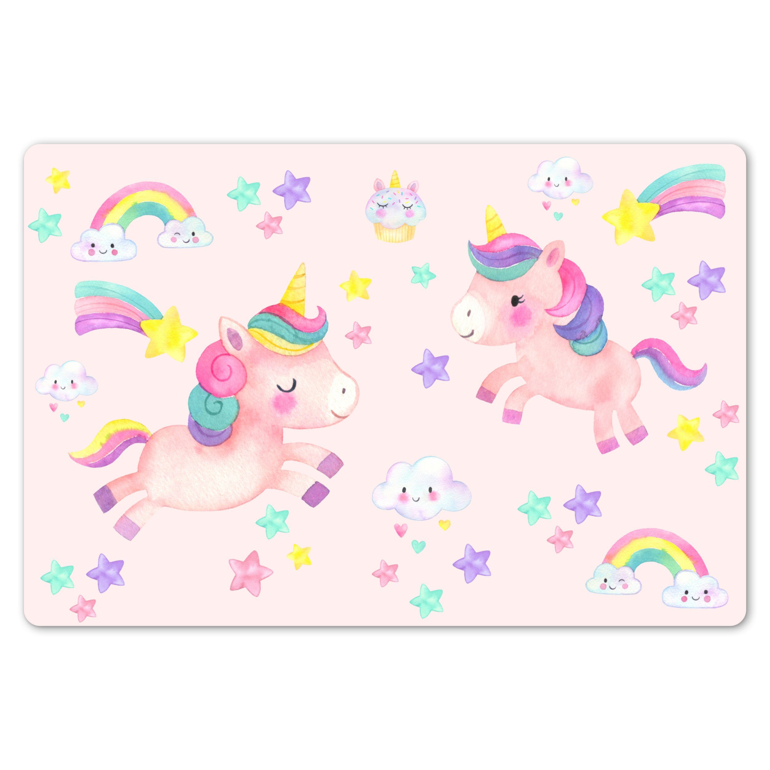 MuchoWow Platzset Einhorn - Regenbogen - Rosa - Mädchen - Kinder, (1-St), K günstig online kaufen