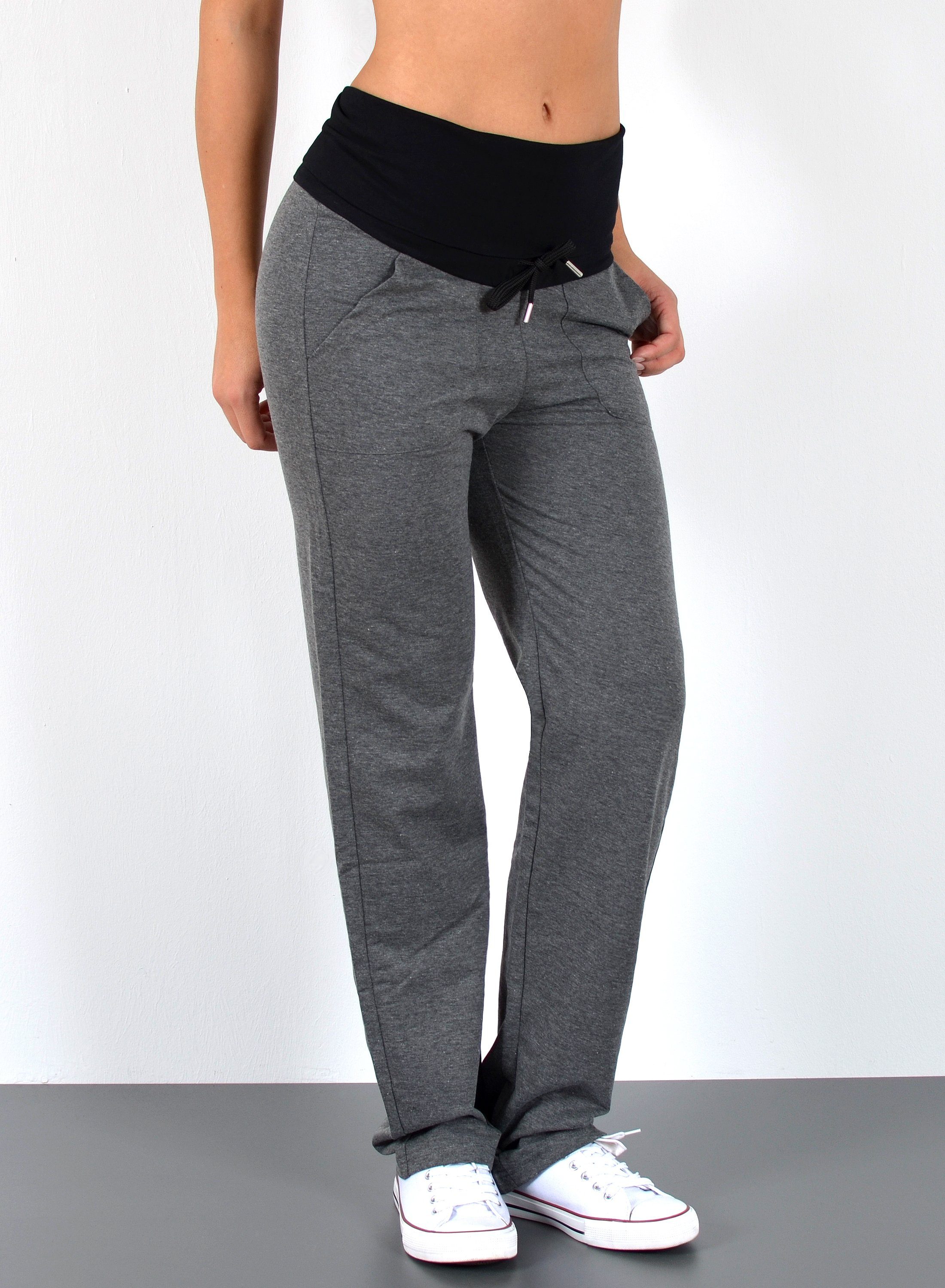 ESRA Jogginghose Damen Fitnesshose Lang Damen Trainingshose J481-Jogging Sporthose Damen Trainings Hose Damen Fitness Hose Freizeithose