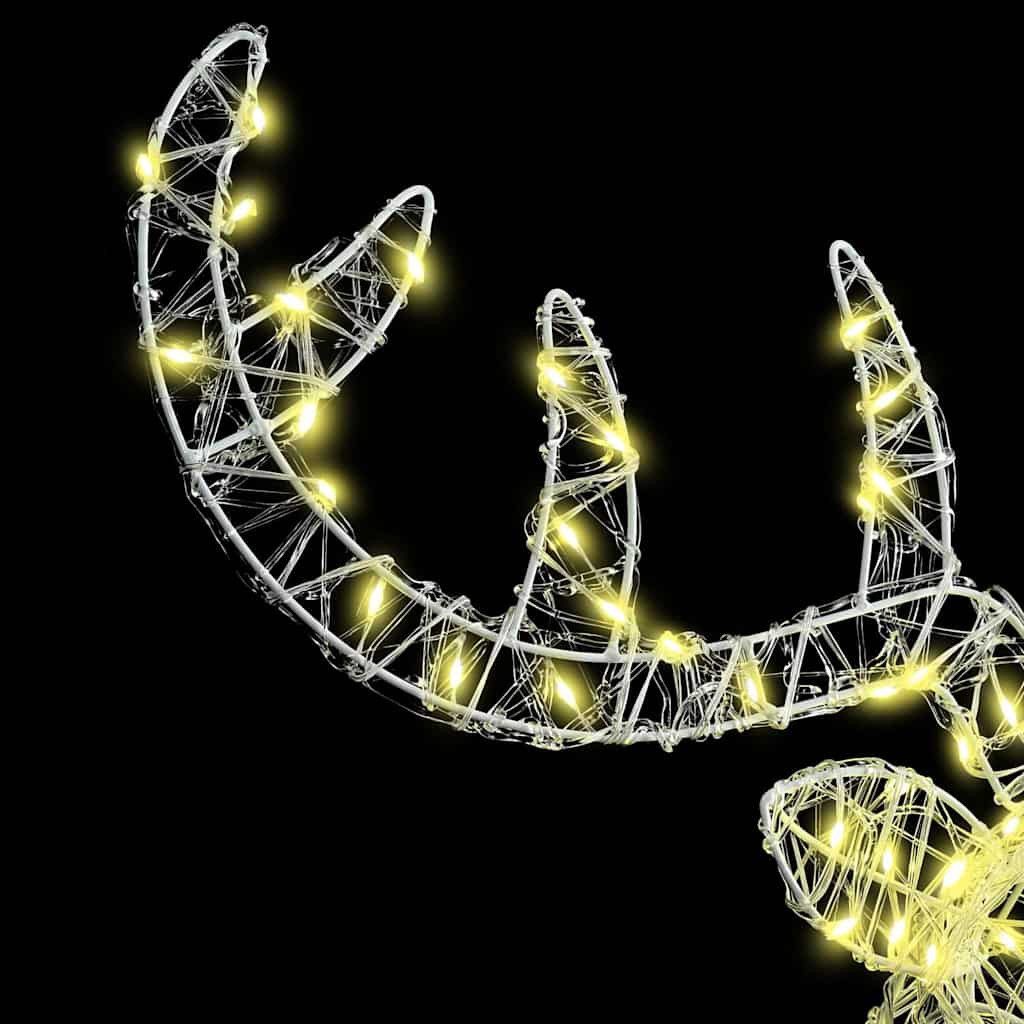 vidaXL Christbaumschmuck Rentierkopf mit 140 LEDs Warmweiß 60 cm Acryl (1-tlg)