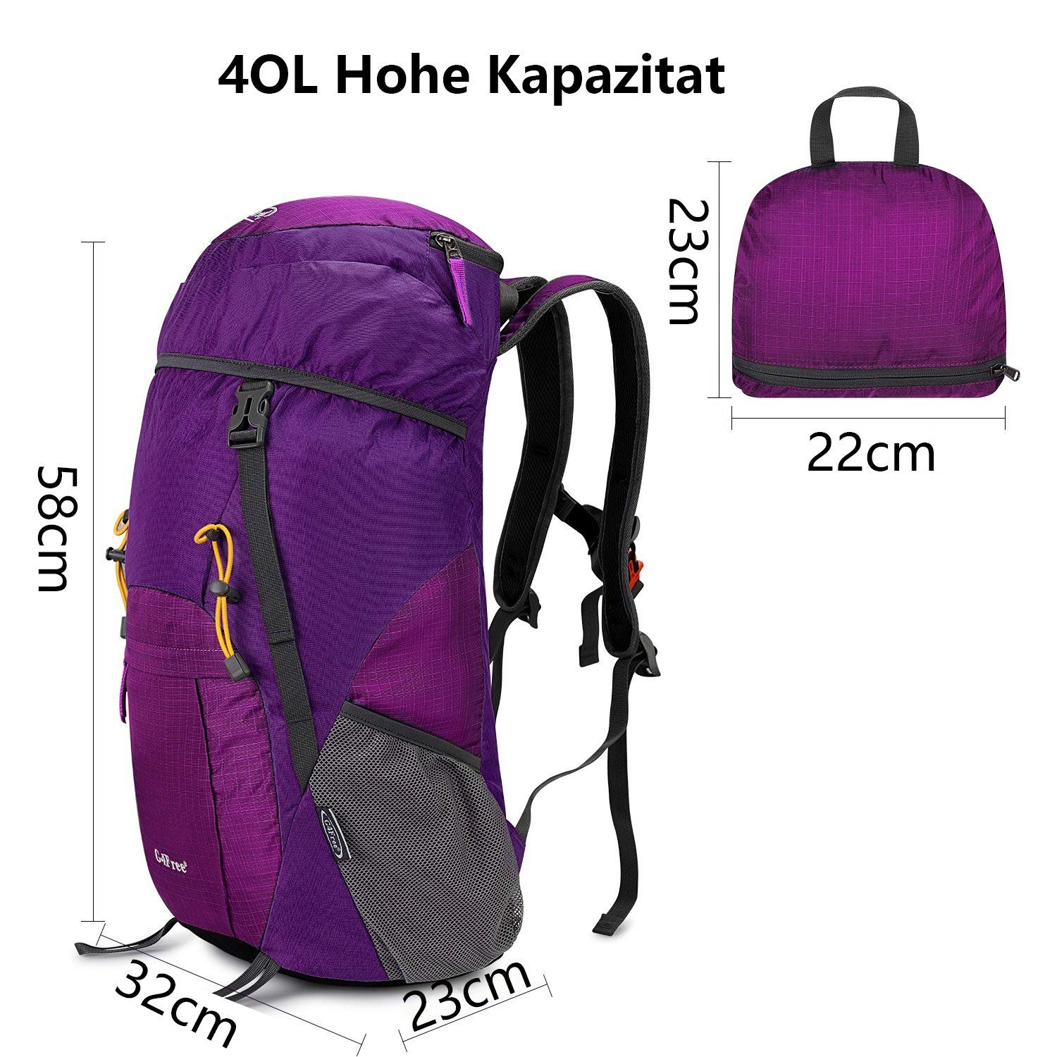 Wanderrucksack G4Free Wanderrucksack, Ultraleicht L Lila 35 Faltbarer Unisex